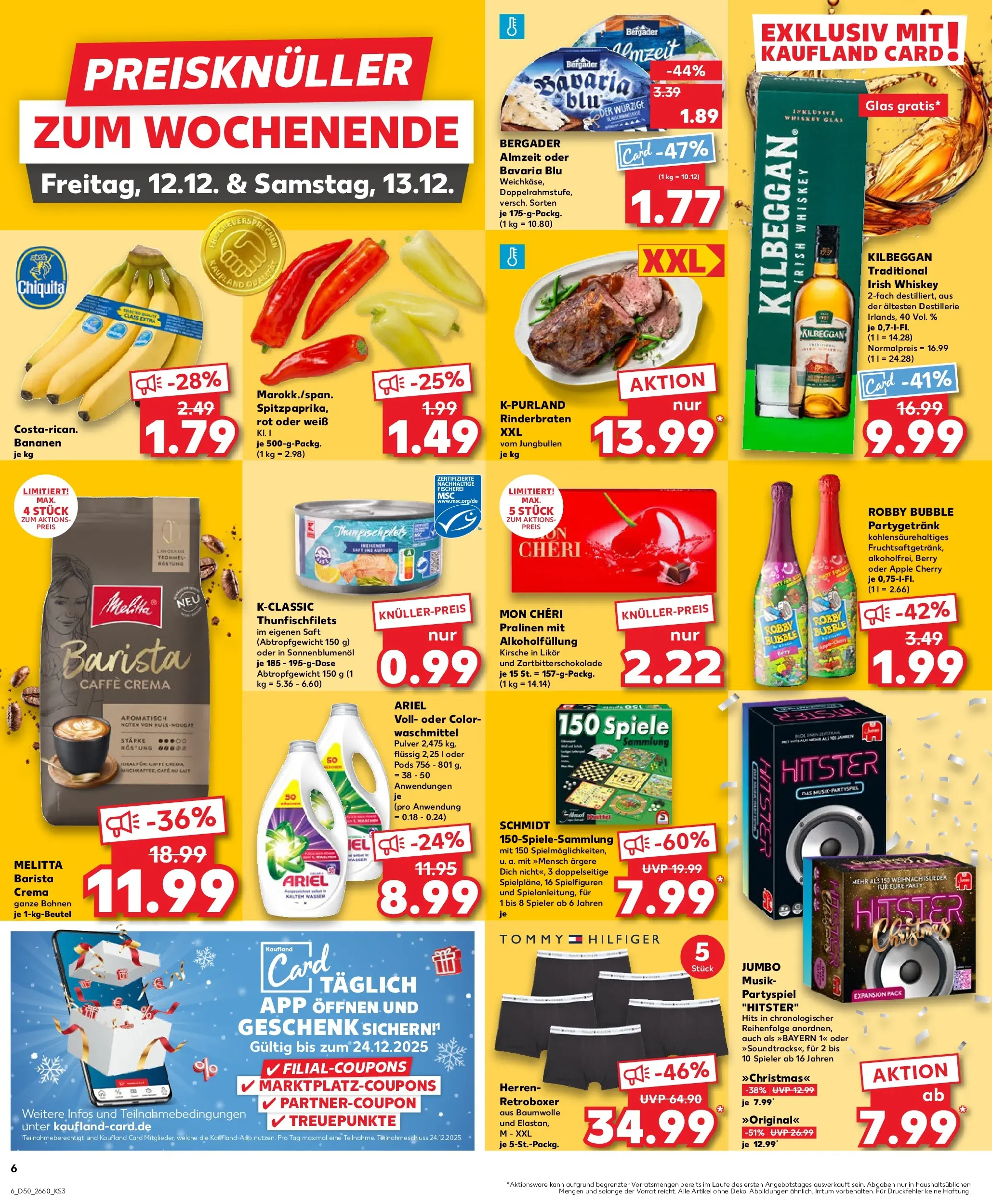 Prospekt Kaufland ab 11.12.2025 » Angebote Online zum Blättern | Seite: 6 | Produkte: Bananen, Waschmittel, Saft, Mon cheri