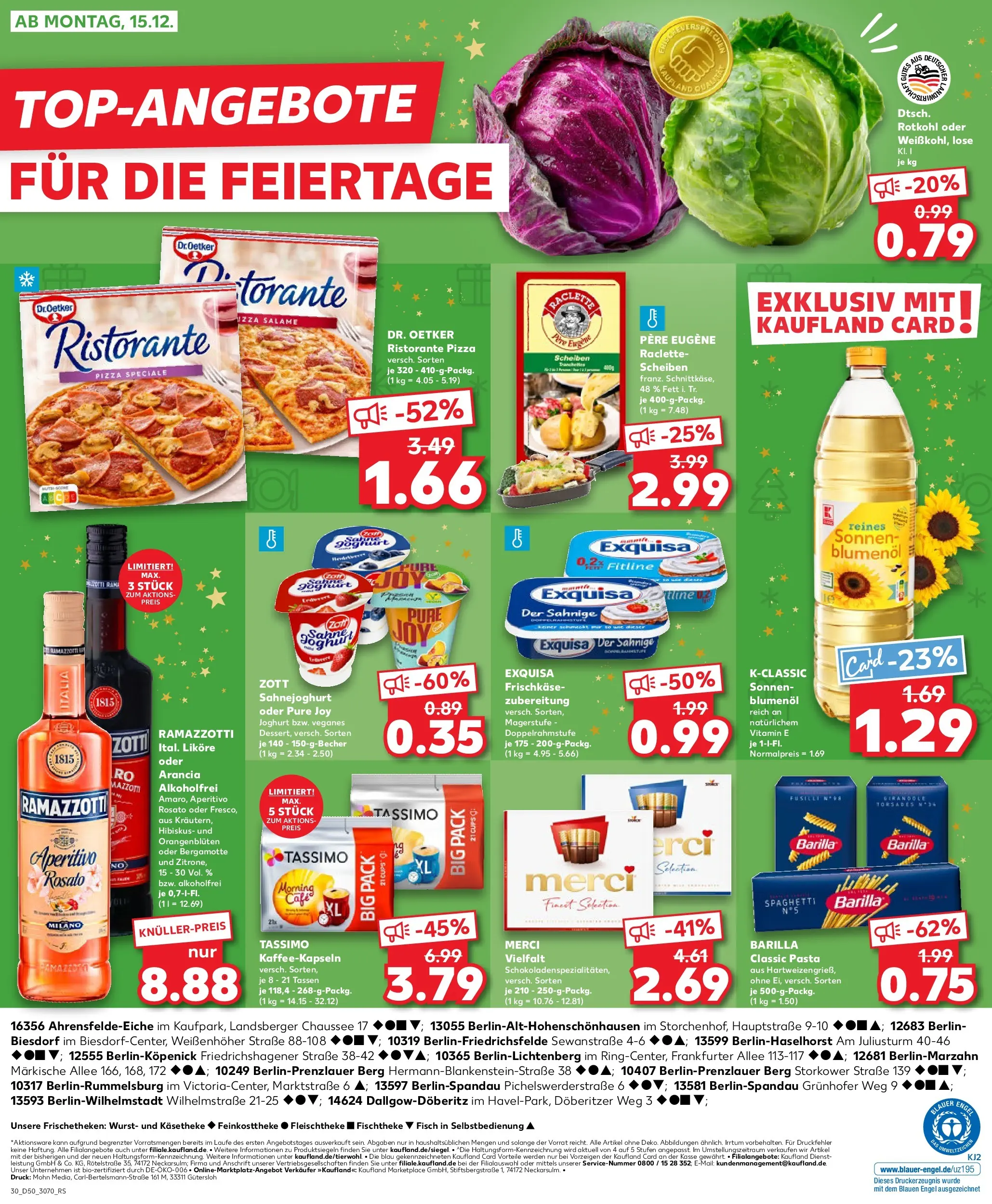 Prospekt Kaufland ab 11.12.2025 » Angebote Online zum Blättern | Seite: 30 | Produkte: Barilla, Fisch, Sahne, Ramazzotti