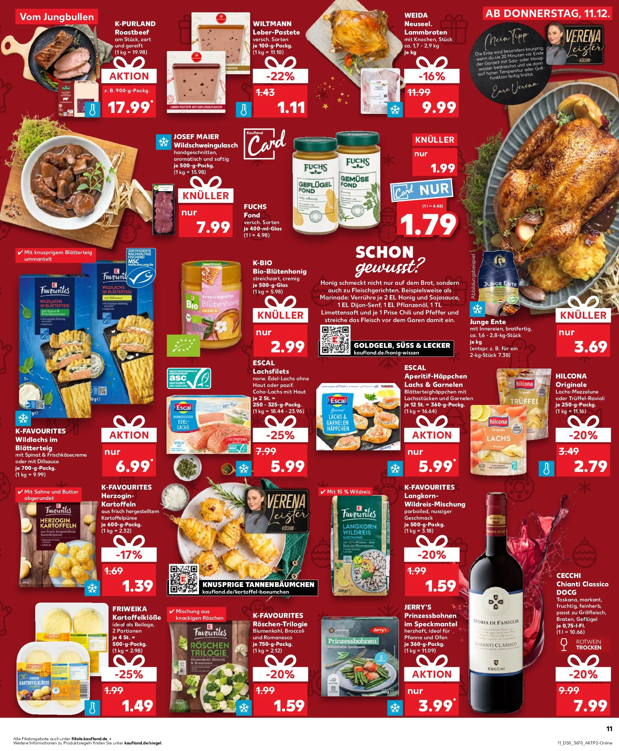 Prospekt Kaufland ab 11.12.2025 » Angebote Online zum Blättern | Seite: 11 | Produkte: Rotwein, Pfeffer, Chili, Sahne