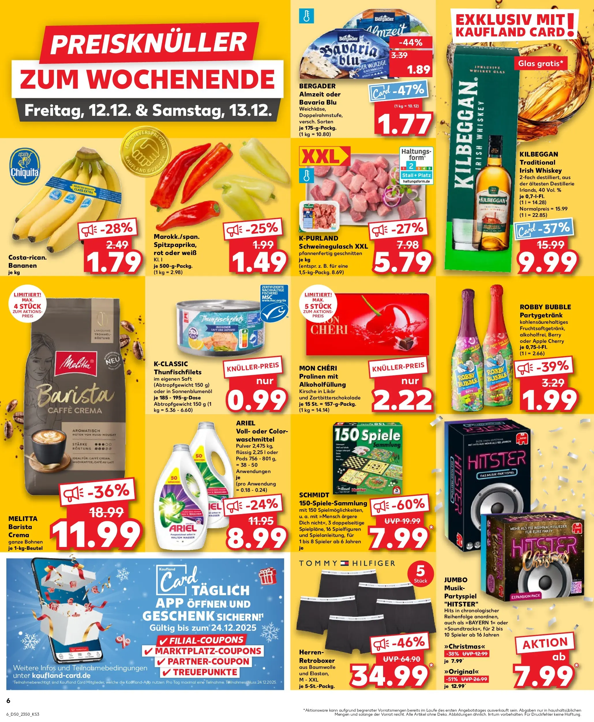 Prospekt Kaufland ab 11.12.2025 » Angebote Online zum Blättern | Seite: 6 | Produkte: Ariel, Sonnenblumenol, Whiskey, Mon cheri