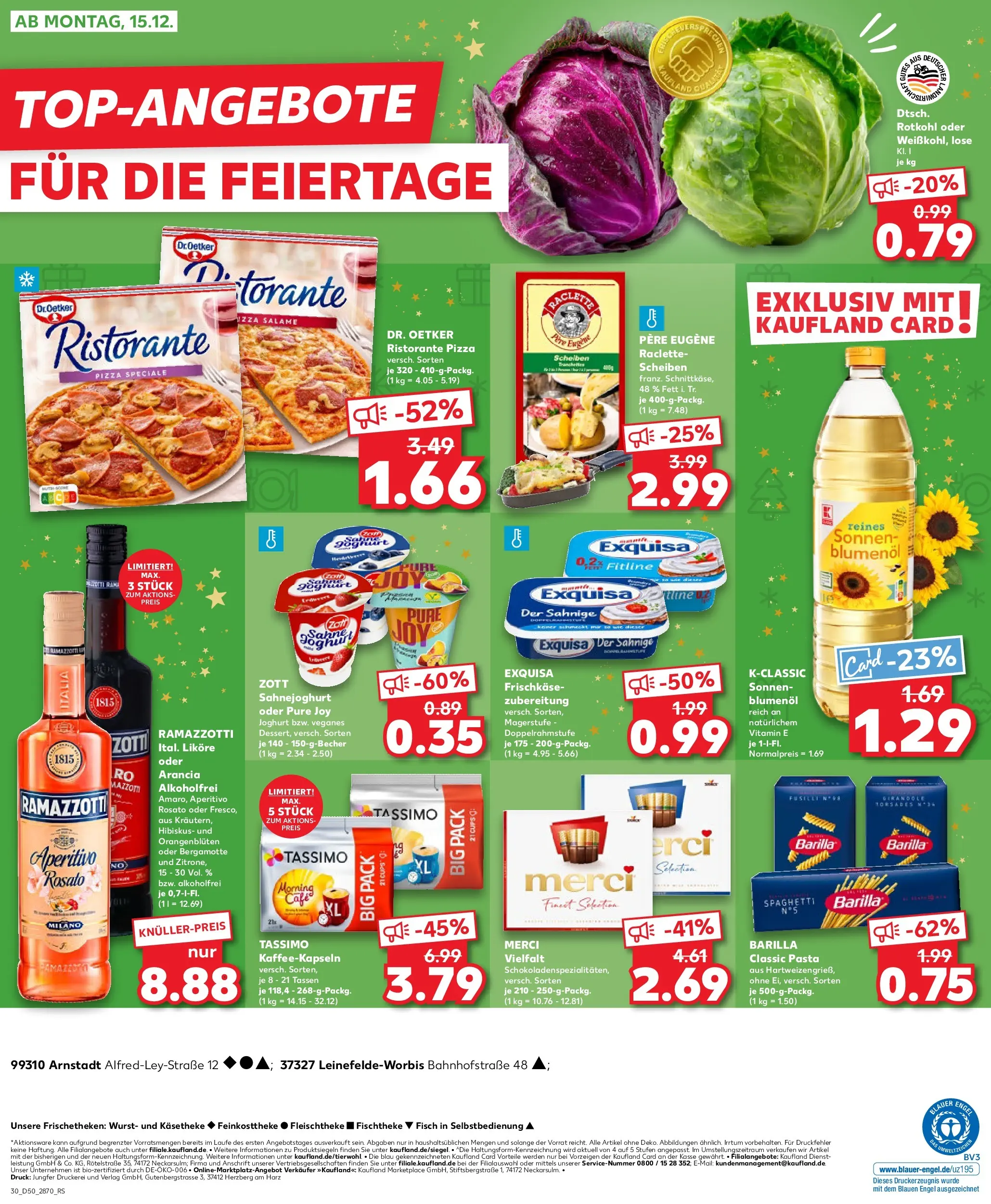 Prospekt Kaufland ab 11.12.2025 » Angebote Online zum Blättern | Seite: 30 | Produkte: Rotkohl, Joghurt, Barilla, Exquisa