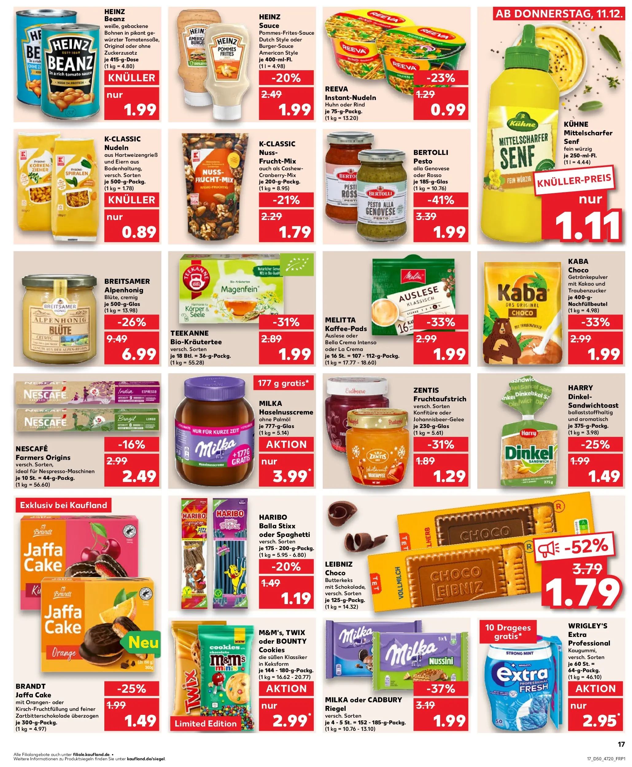 Prospekt Kaufland ab 11.12.2025 » Angebote Online zum Blättern | Seite: 17 | Produkte: Melitta, Kaffeepads, Haribo, Nudeln
