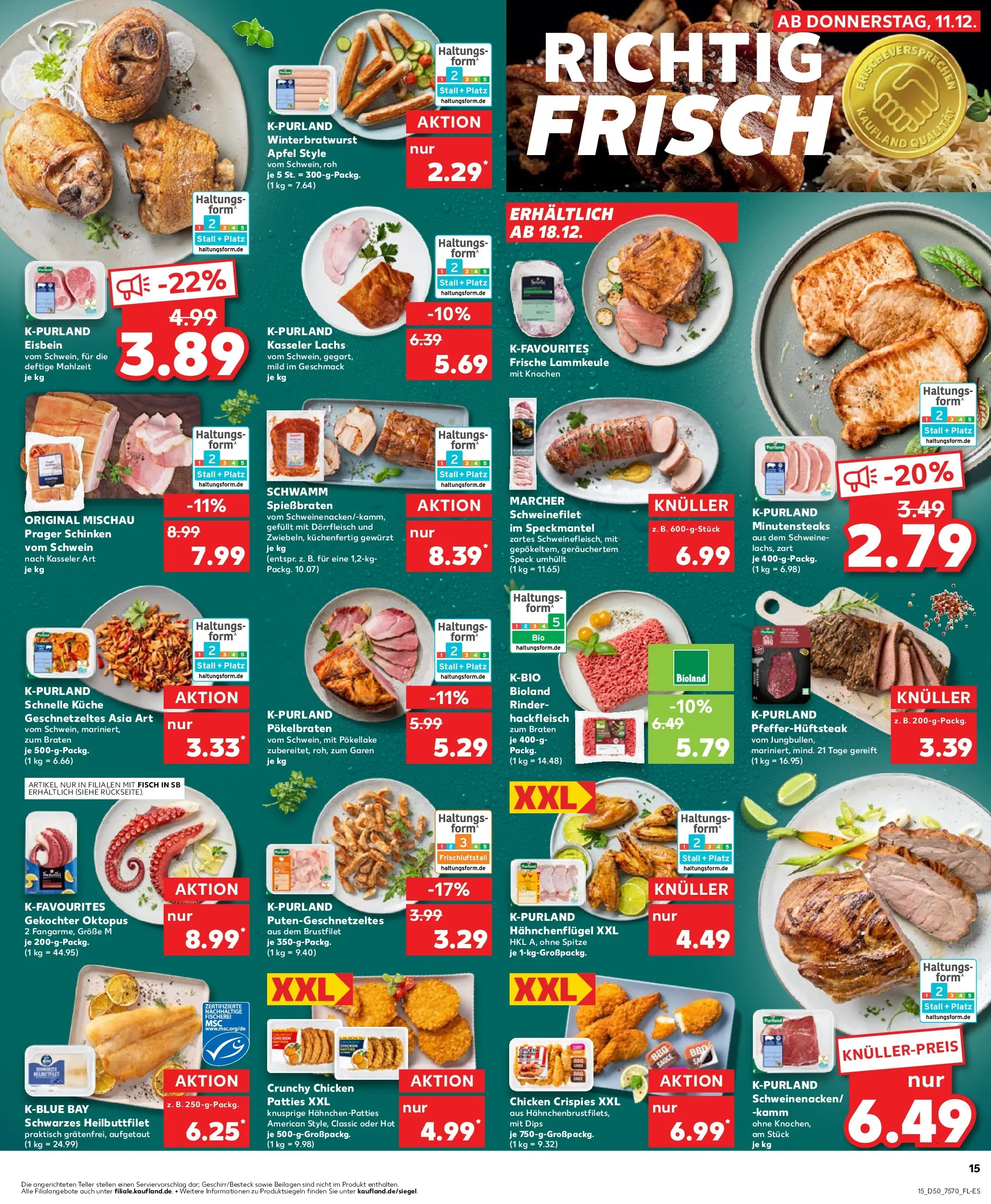 Prospekt Kaufland ab 11.12.2025 » Angebote Online zum Blättern | Seite: 15 | Produkte: Küche, Äpfel, Schinken, Hackfleisch