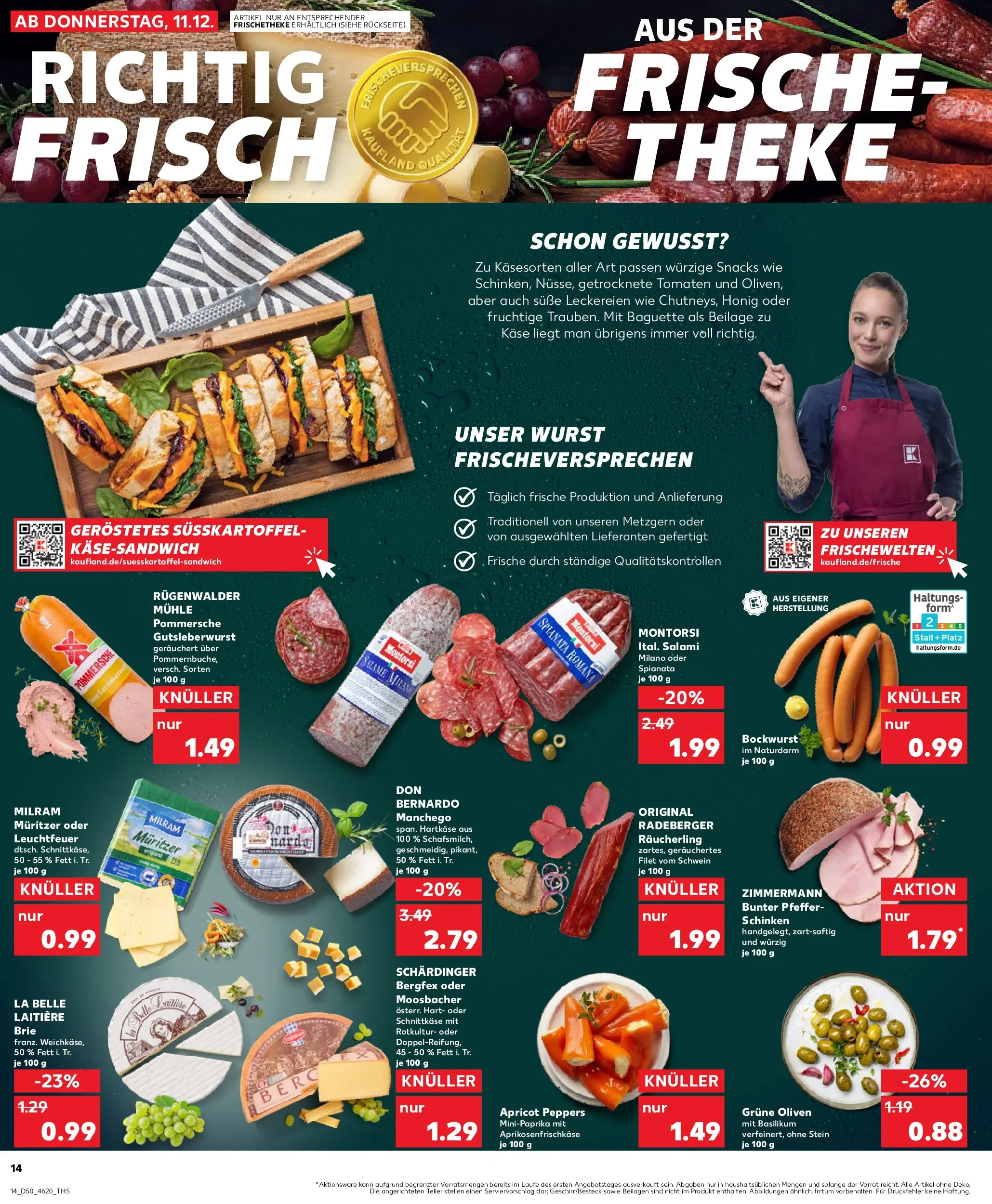 Prospekt Kaufland ab 11.12.2025 » Angebote Online zum Blättern | Seite: 14 | Produkte: Käse, Baguette, Pfeffer, Schinken