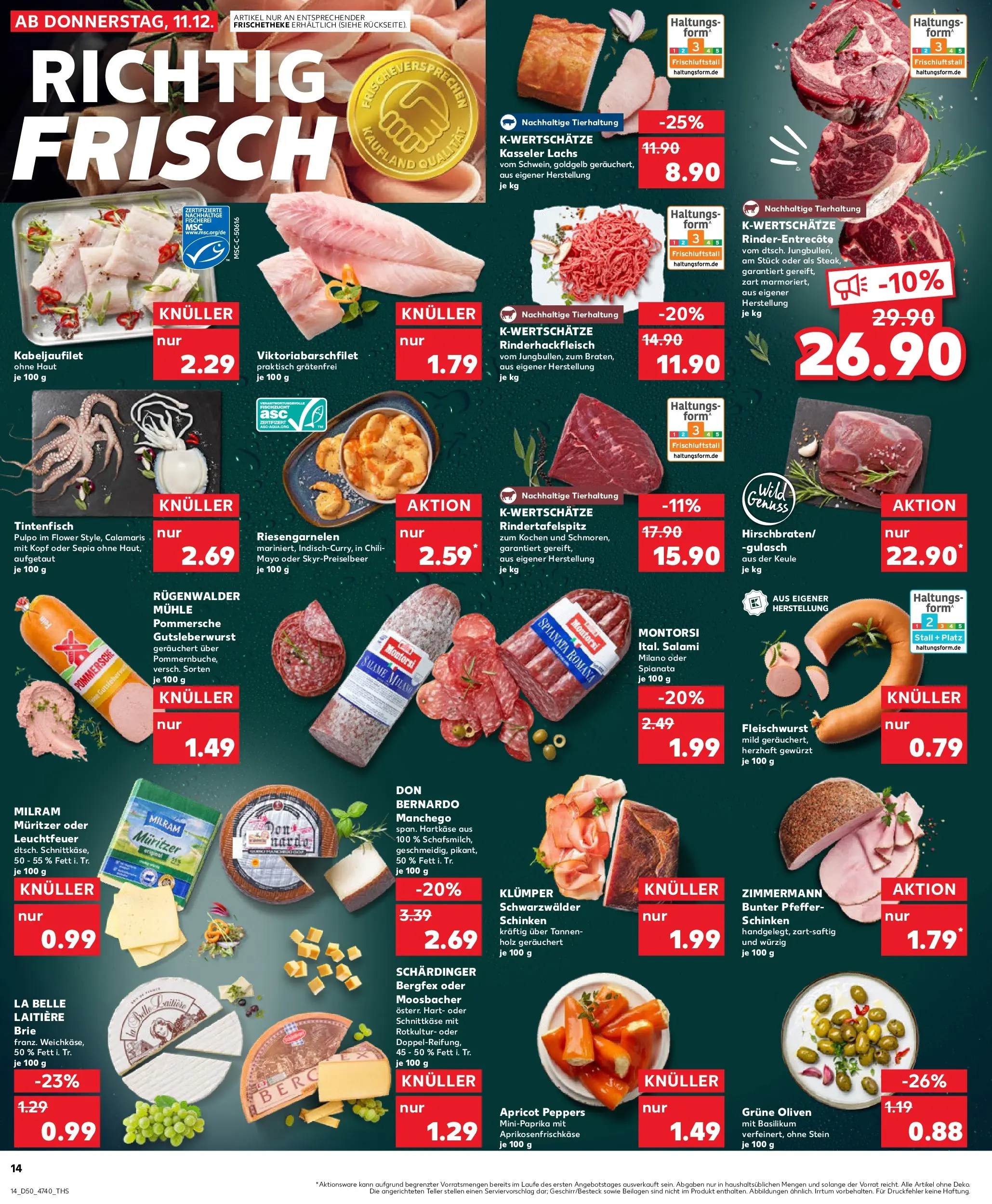 Prospekt Kaufland ab 11.12.2025 » Angebote Online zum Blättern | Seite: 14 | Produkte: Lachs, Gulasch, Pfeffer, Schinken