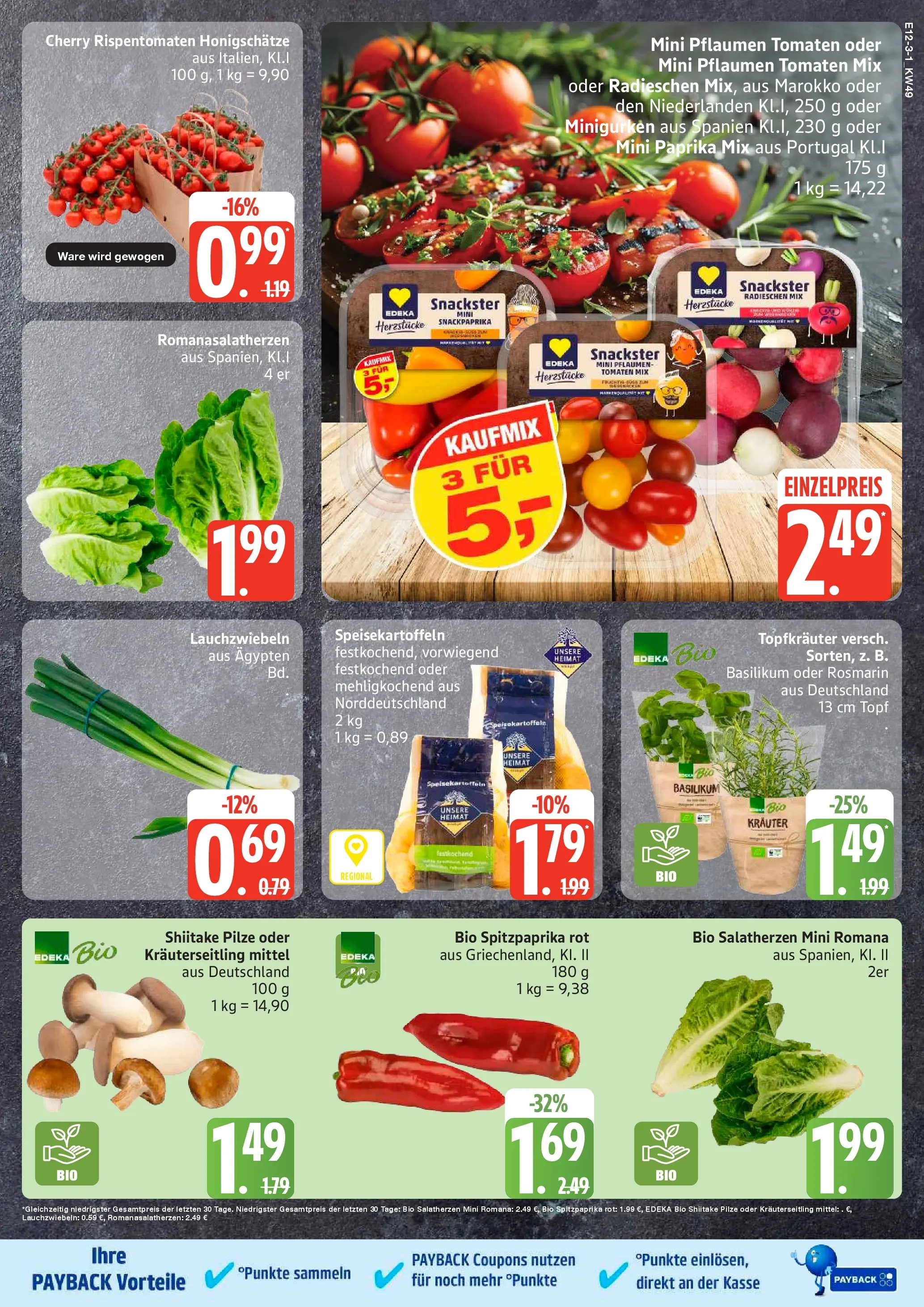 Edeka prospekt Bargteheide	 (ab 01.12.2025) » Angebote Online | Seite: 3 | Produkte: Pflaumen, Tomaten, Paprika