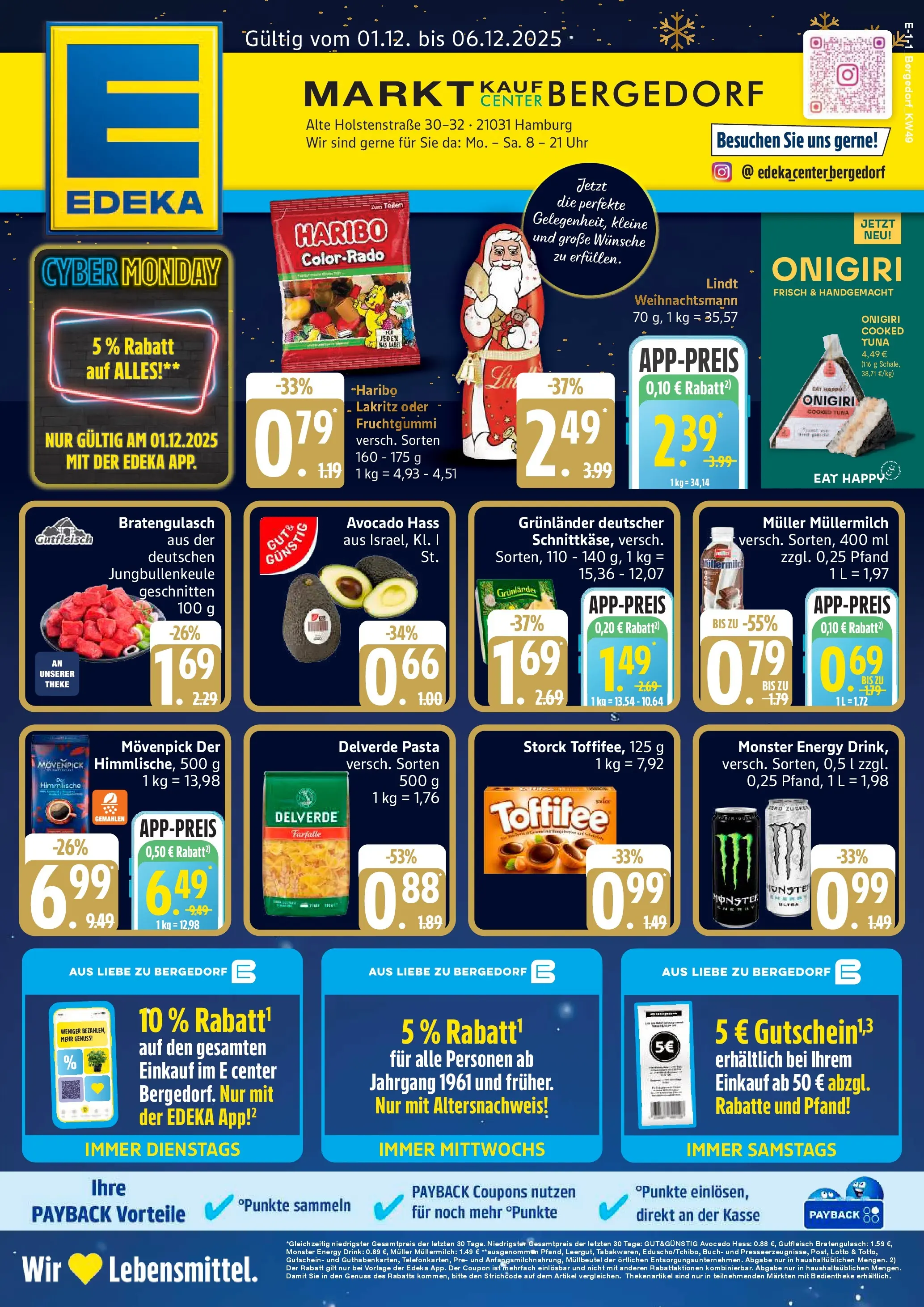 Edeka prospekt Hamburg	 (ab 01.12.2025) » Angebote Online | Seite: 1 | Produkte: Theke, Avocado, Pasta, Müllermilch