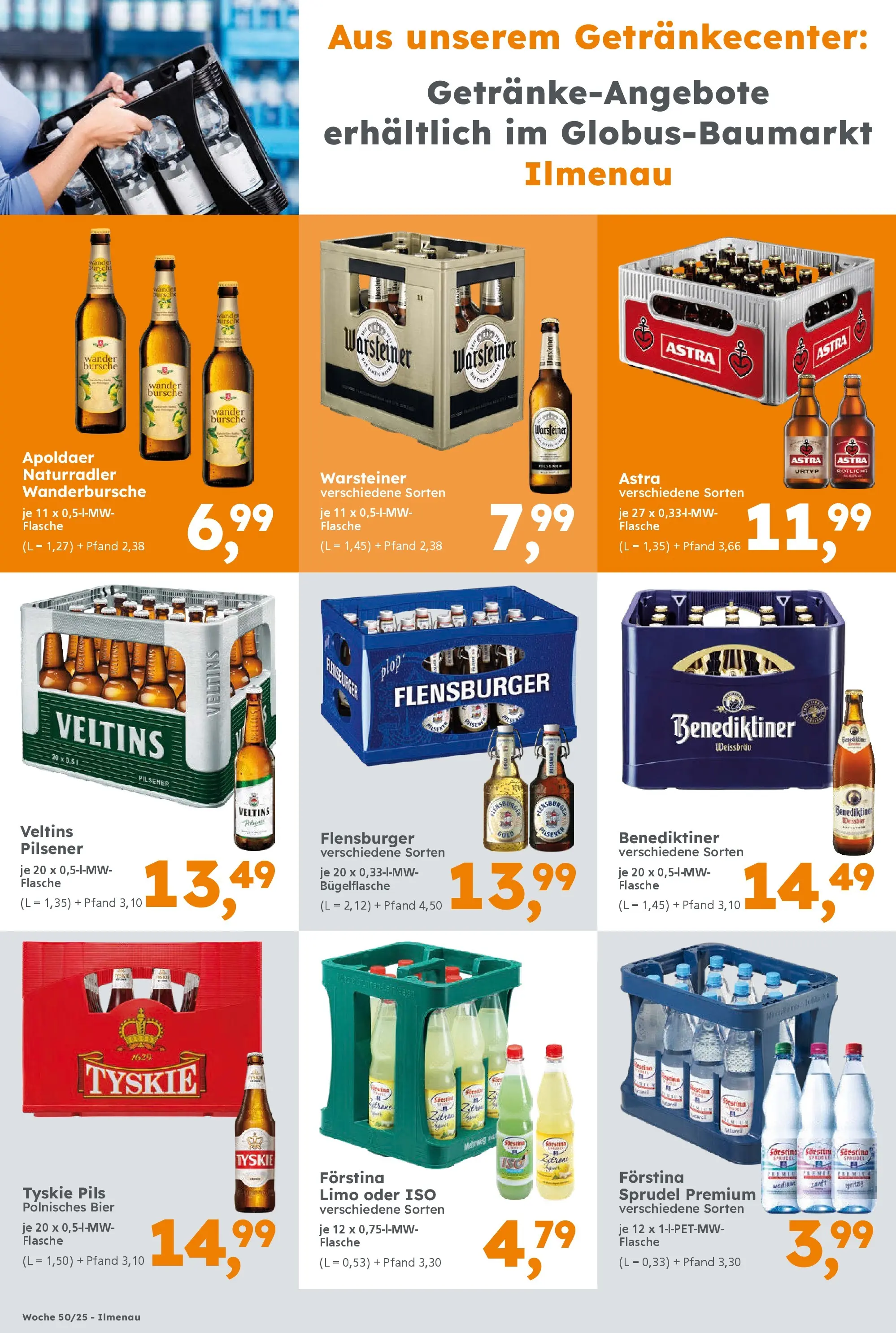 Globus Baumarkt prospekt Ilmenau	 (ab 07.12.2025) zum Blättern | Seite: 8 | Produkte: Tyskie, Bier, Flensburger, Veltins