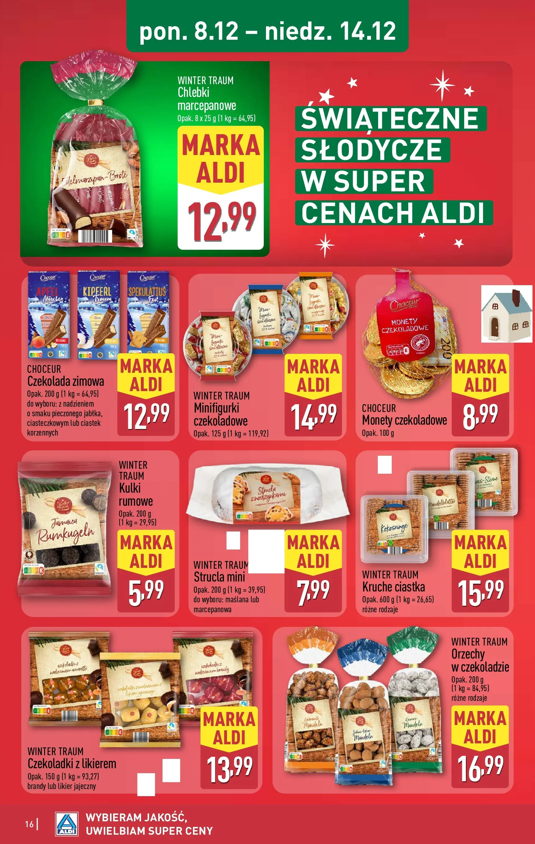 Aldi - Dodatkowe promocje na weekend w ALDI od 10.12.2025 - Ulotka PDF, promocje | Strona: 16 | Produkty: Likier jajeczny, Czekolada, Ciastka, Orzechy