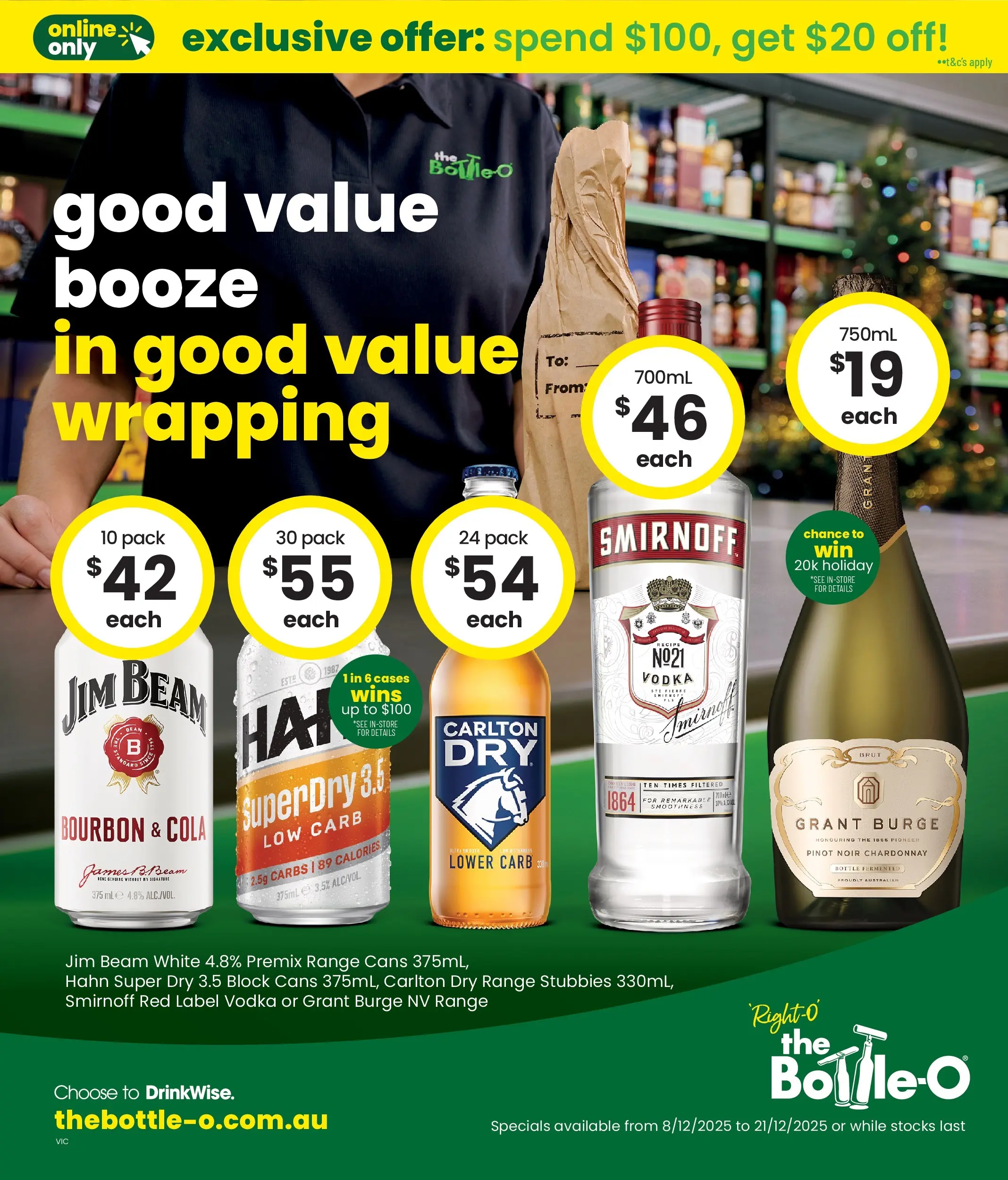 The Bottle-O - Good Value Booze, In Good Value Wrapping 08/12 - 07/12/2025 > weekly / monthly specials | Page: 1 | Products: Bourbon, Vodka