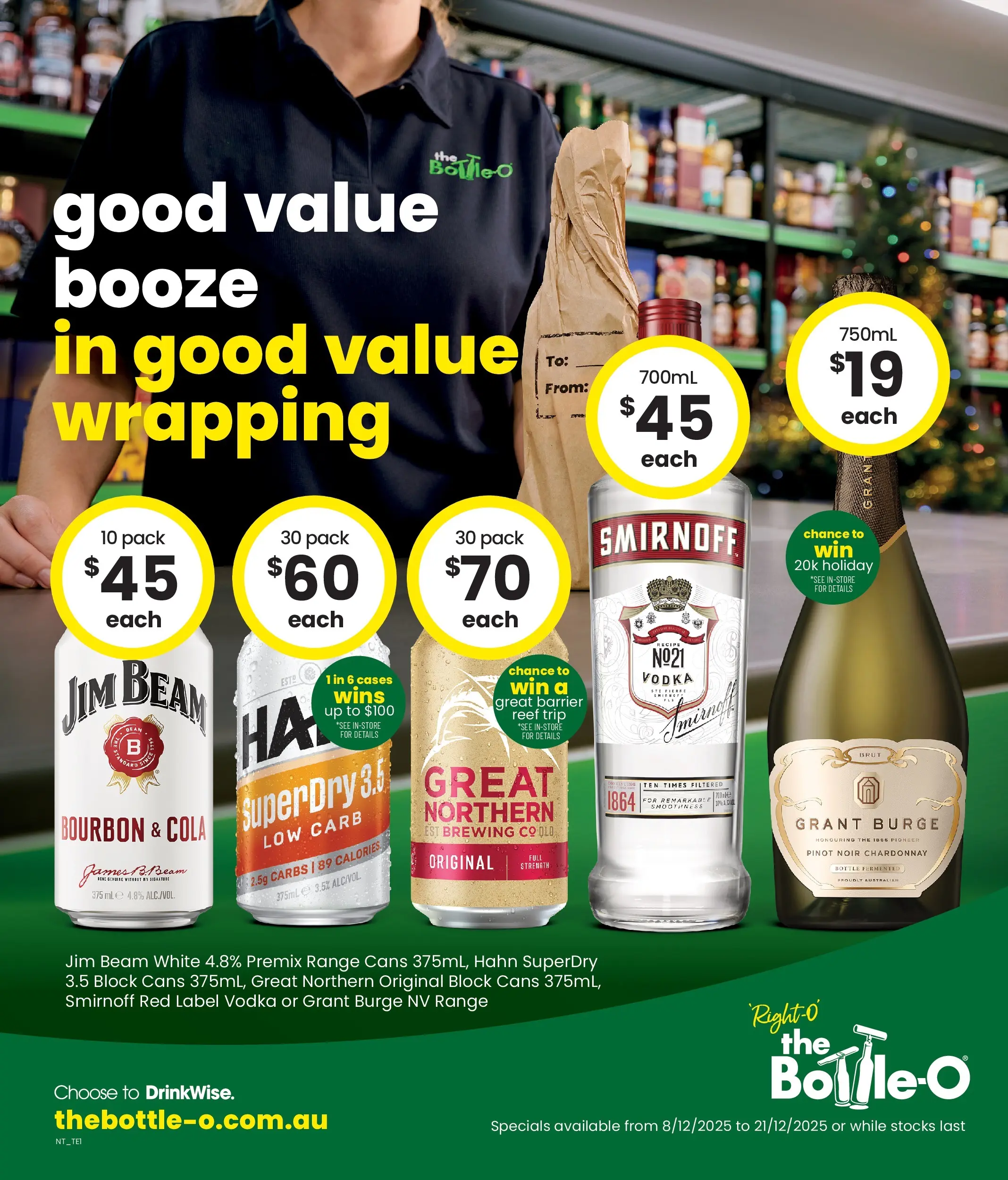 The Bottle-O Catalogue Noonamah, Humpty Doo, Winnellie - 08/12/2025 > weekly / monthly specials | Page: 1 | Products: Bourbon, Vodka