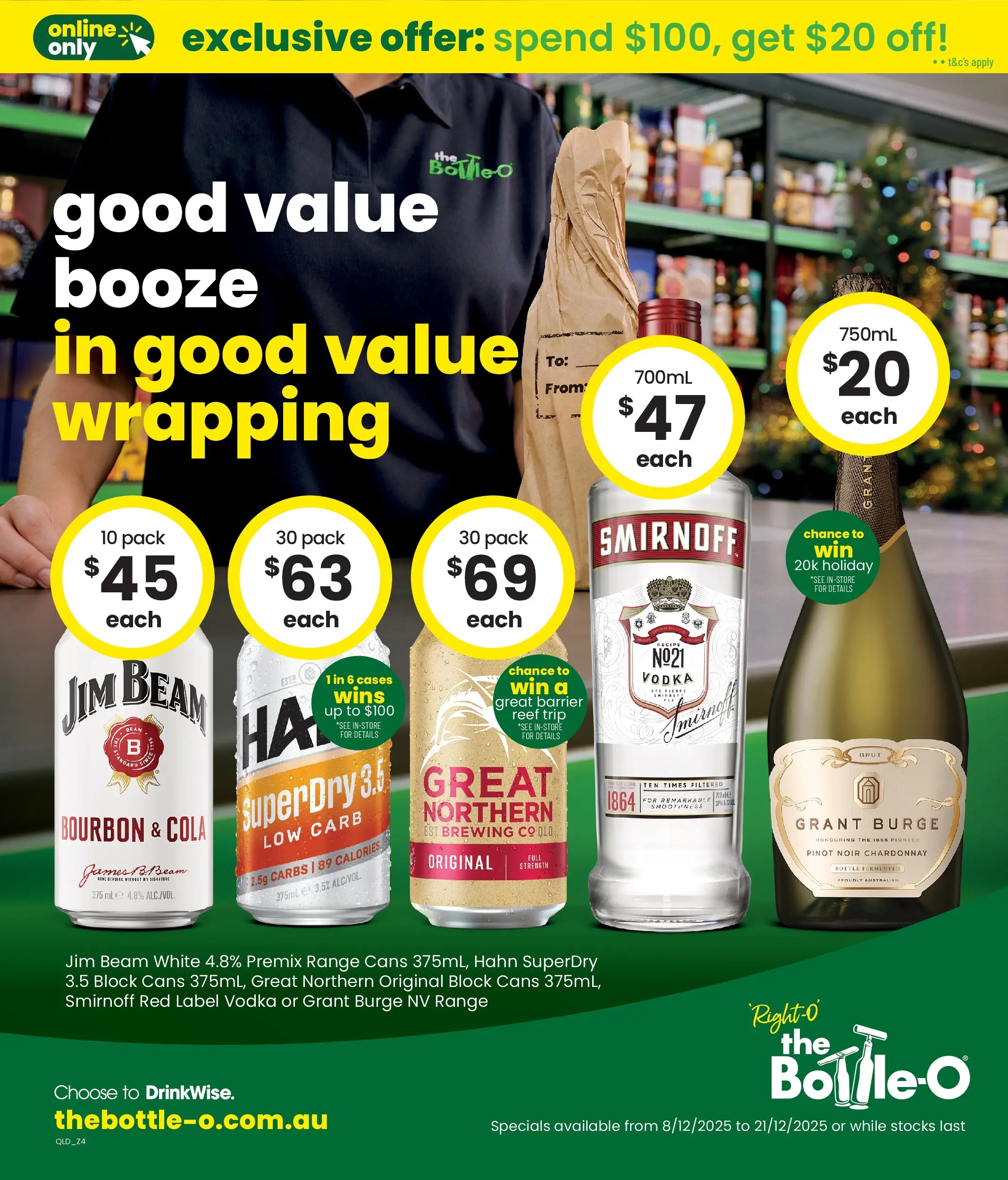 The Bottle-O Catalogue Charleville, Collinsville, Thursday Island - 08/12/2025 > weekly / monthly specials | Page: 1 | Products: Bourbon, Vodka