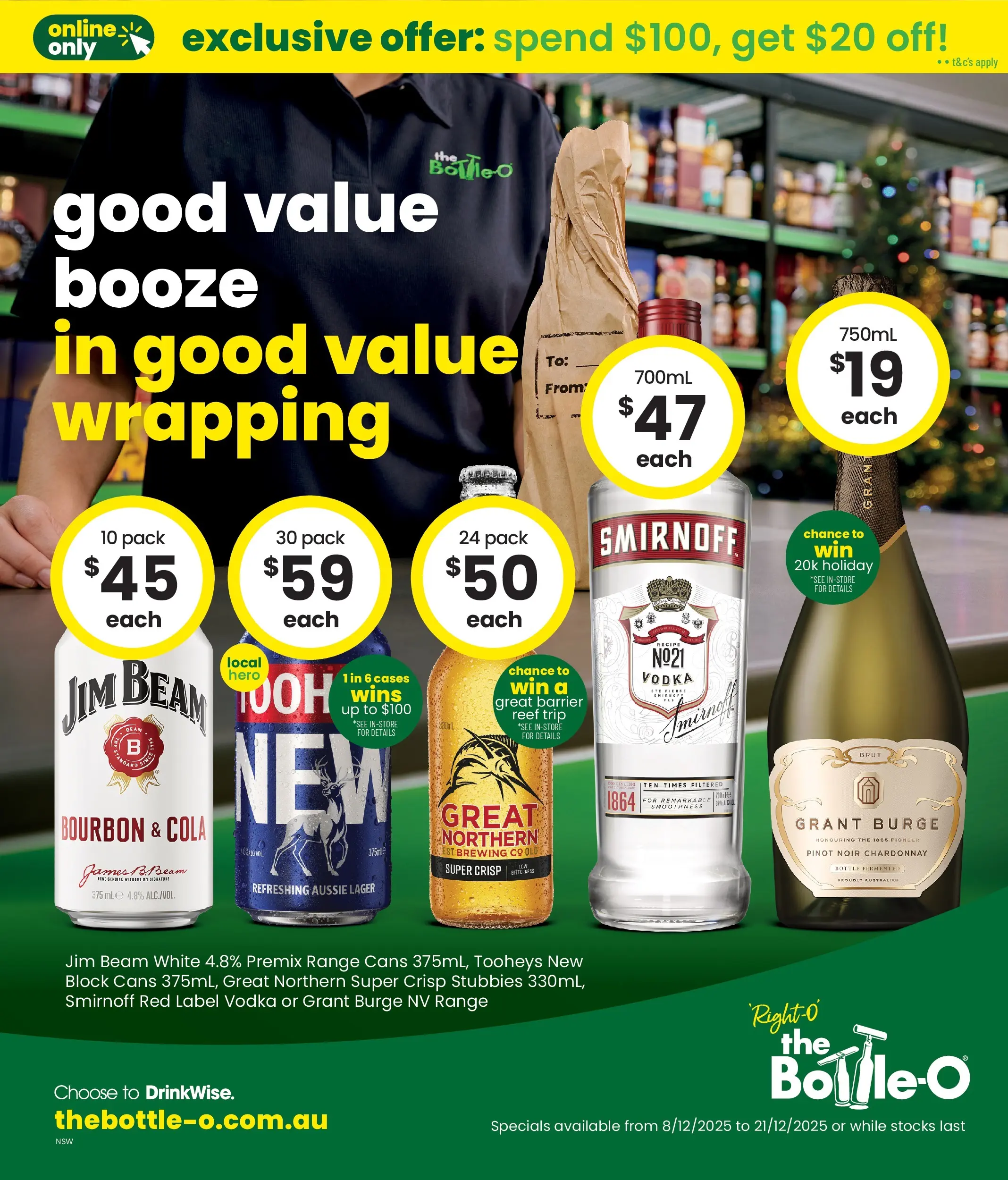 The Bottle-O Catalogue Wickham, Deniliquin, The Oaks - 08/12/2025 > weekly / monthly specials | Page: 1 | Products: Bourbon, Vodka