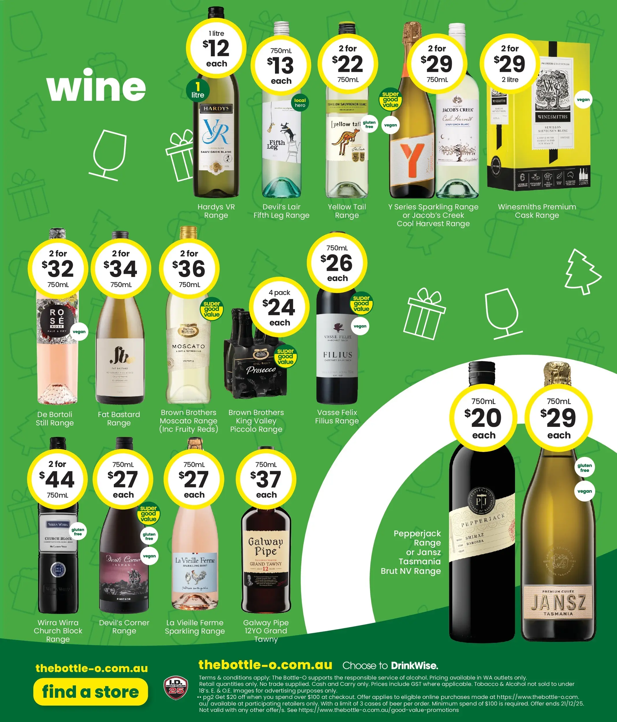 The Bottle-O Catalogue Meekatharra, Karratha, Souther Cross, Bremer Bay - 08/12/2025 > weekly / monthly specials | Page: 8 | Products: Wine, Beer