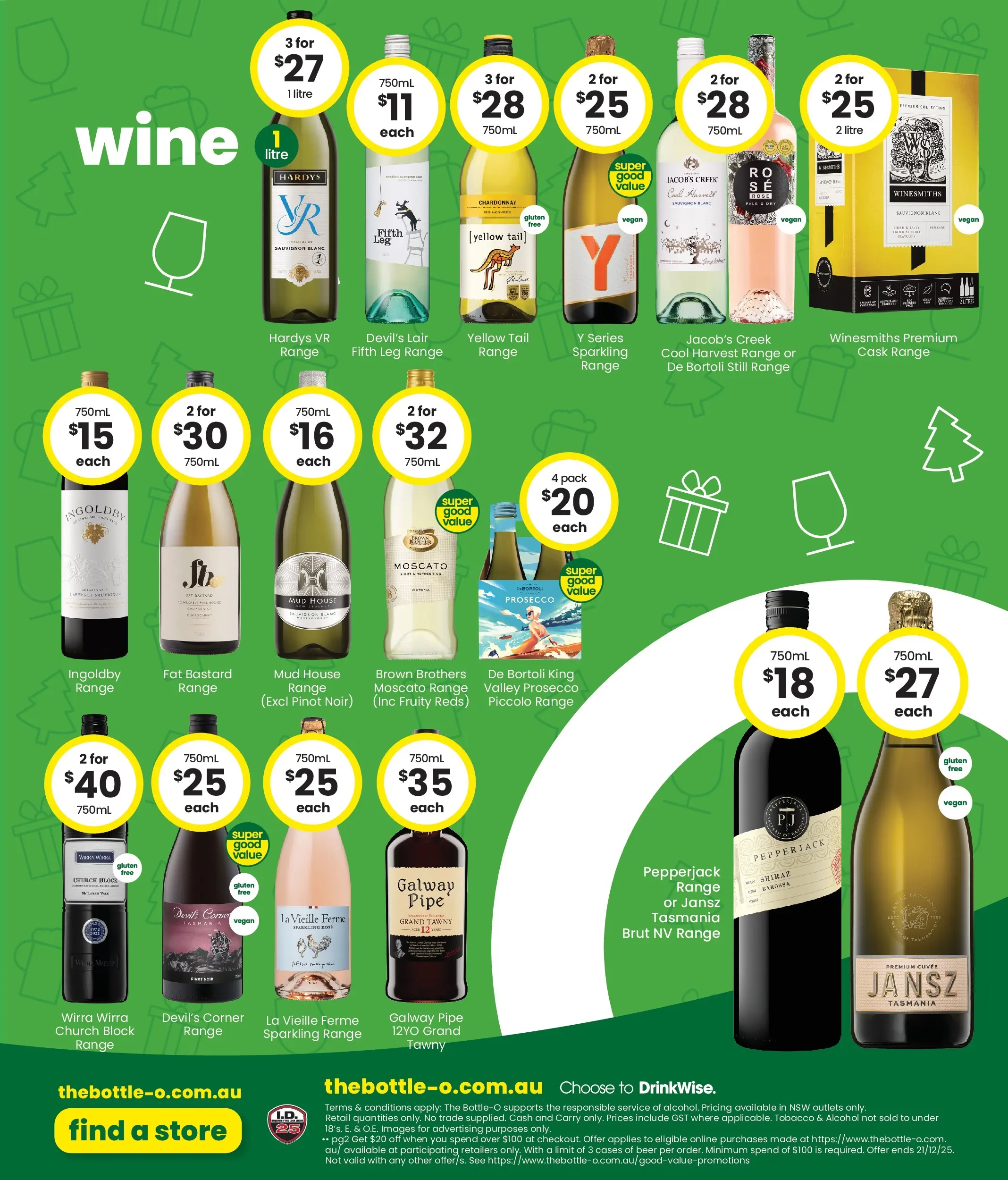 The Bottle-O Catalogue Wickham, Deniliquin, The Oaks - 08/12/2025 > weekly / monthly specials | Page: 8 | Products: Wine, Beer