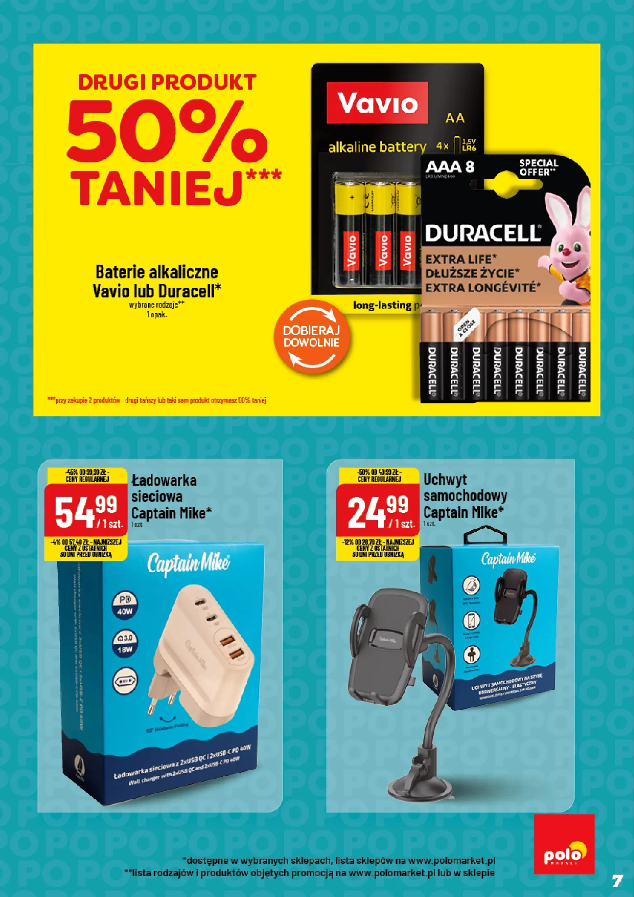 Nowa POLOmarket gazetka od jutra 03.12.2025 (PDF) | Strona: 7 | Produkty: Ładowarka, Baterie