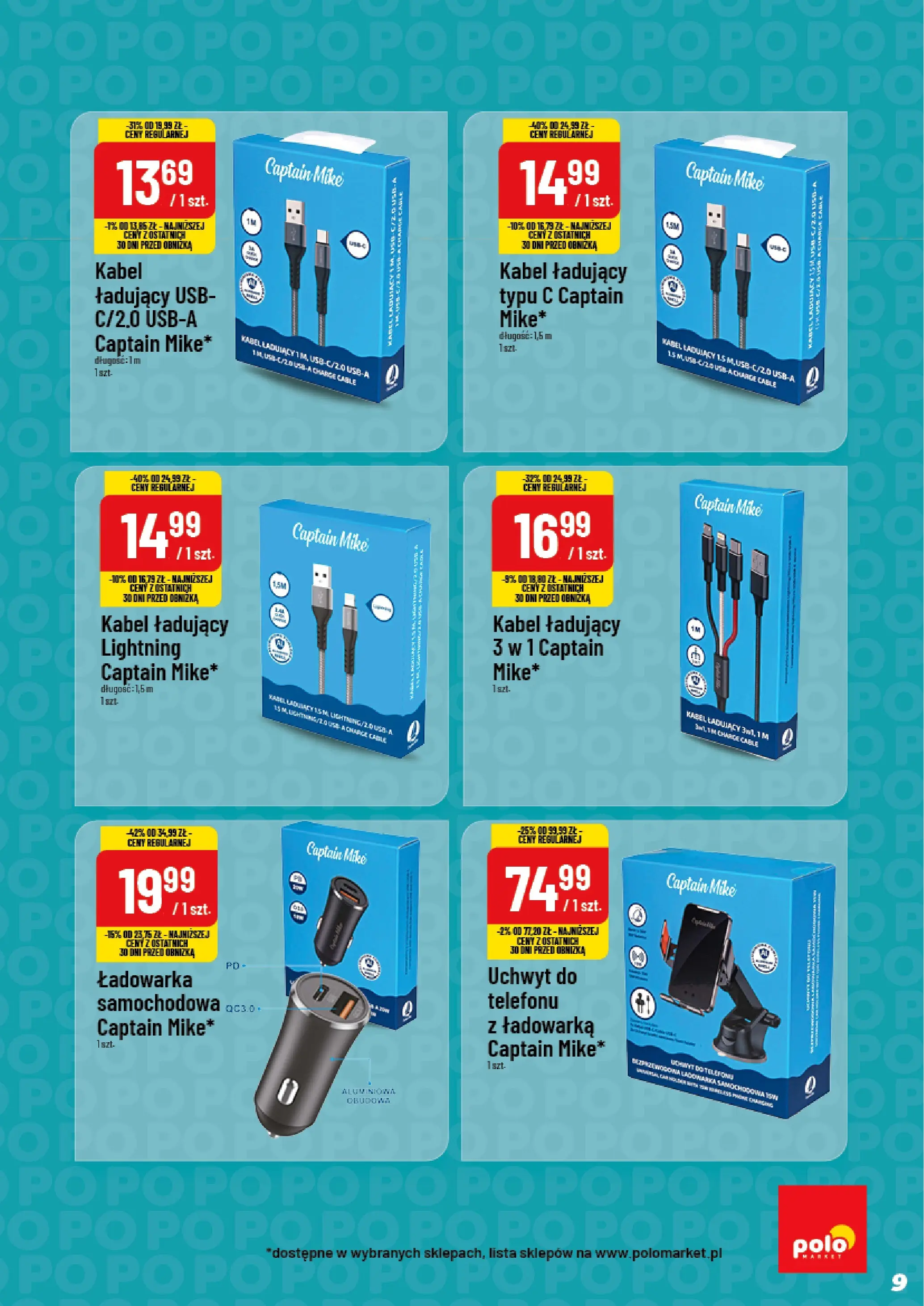 Nowa POLOmarket gazetka od jutra 03.12.2025 (PDF) | Strona: 9 | Produkty: Kabel, Ładowarka, USB