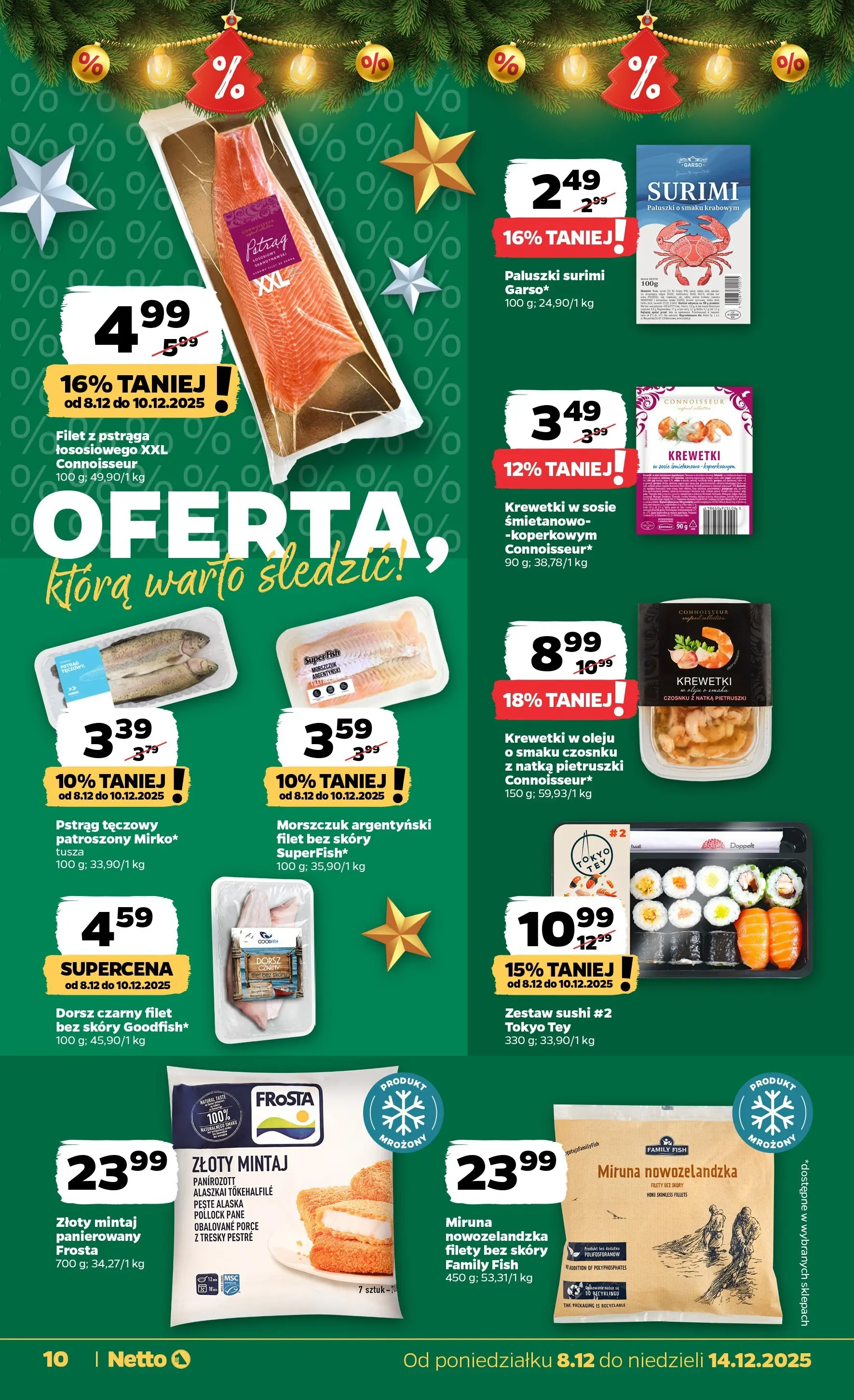 Netto - NETTO T50A ważne do 14.12 od 07.12.2025 - Aktualne promocje | Strona: 10 | Produkty: Surimi, Morszczuk, Paluszki, Zestaw sushi