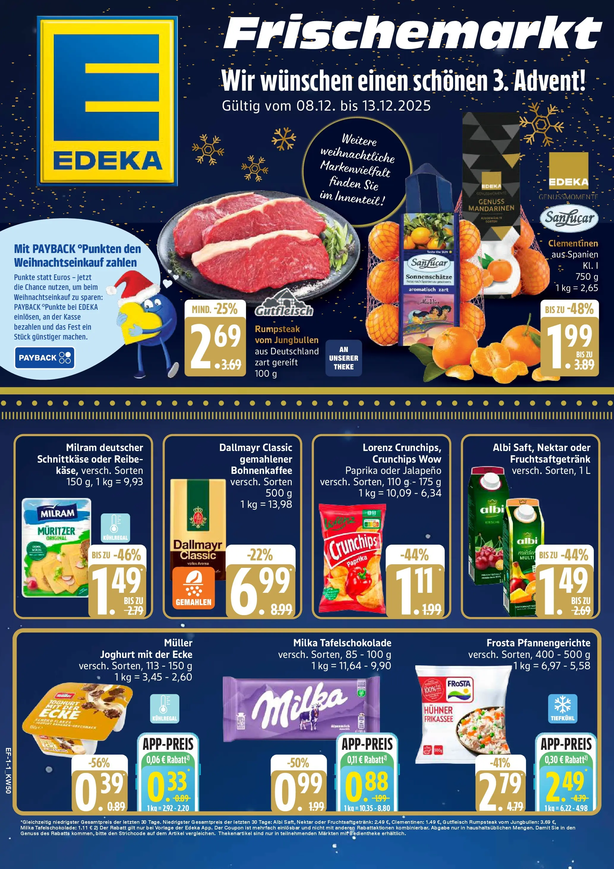 Edeka prospekt Schellhorn	 (ab 07.12.2025) » Angebote Online | Seite: 1 | Produkte: Rumpsteak, Frosta, Paprika, Chips