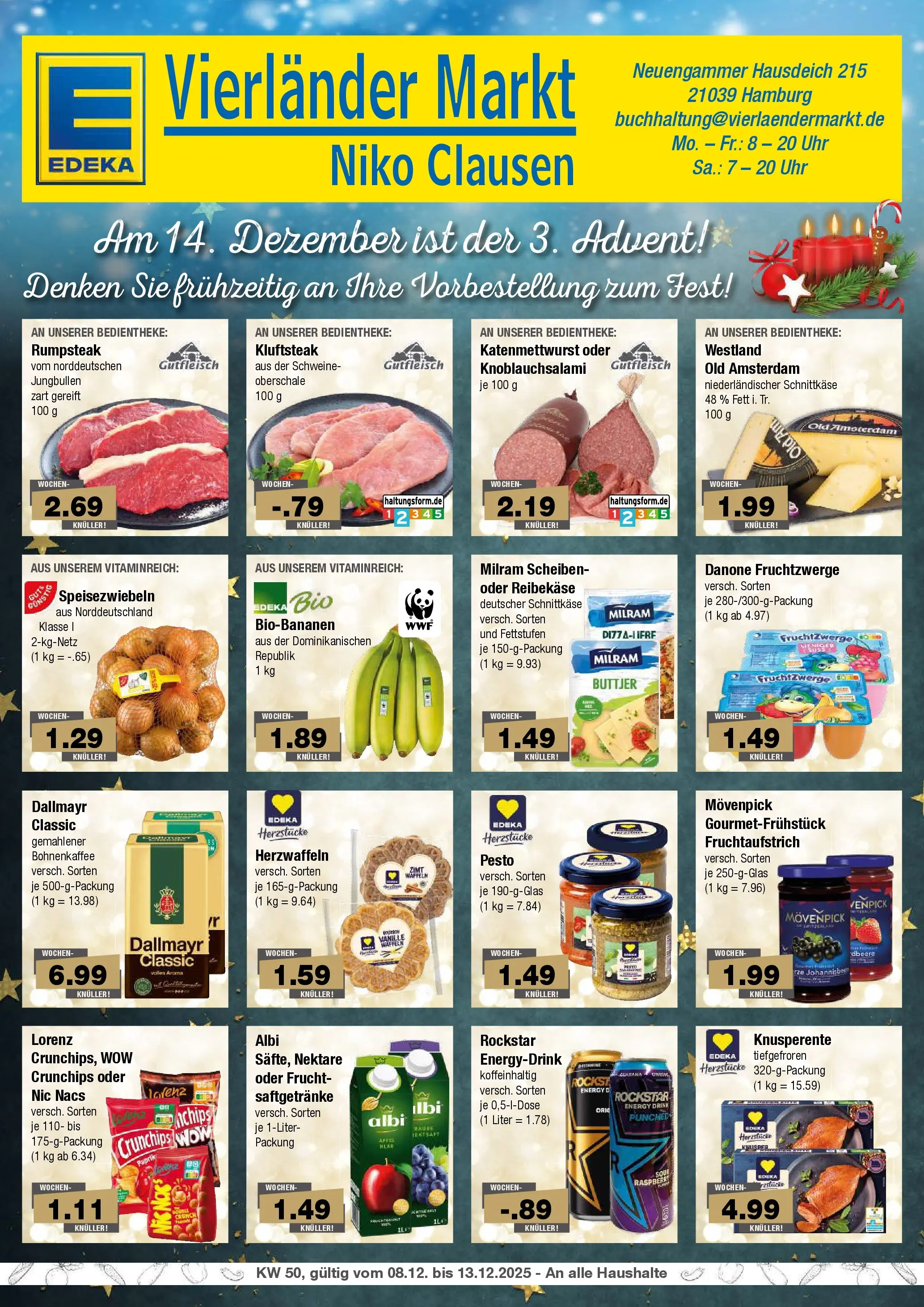 Edeka prospekt Hamburg	 (ab 07.12.2025) » Angebote Online | Seite: 1 | Produkte: Energy, Milram, Steak, Chips
