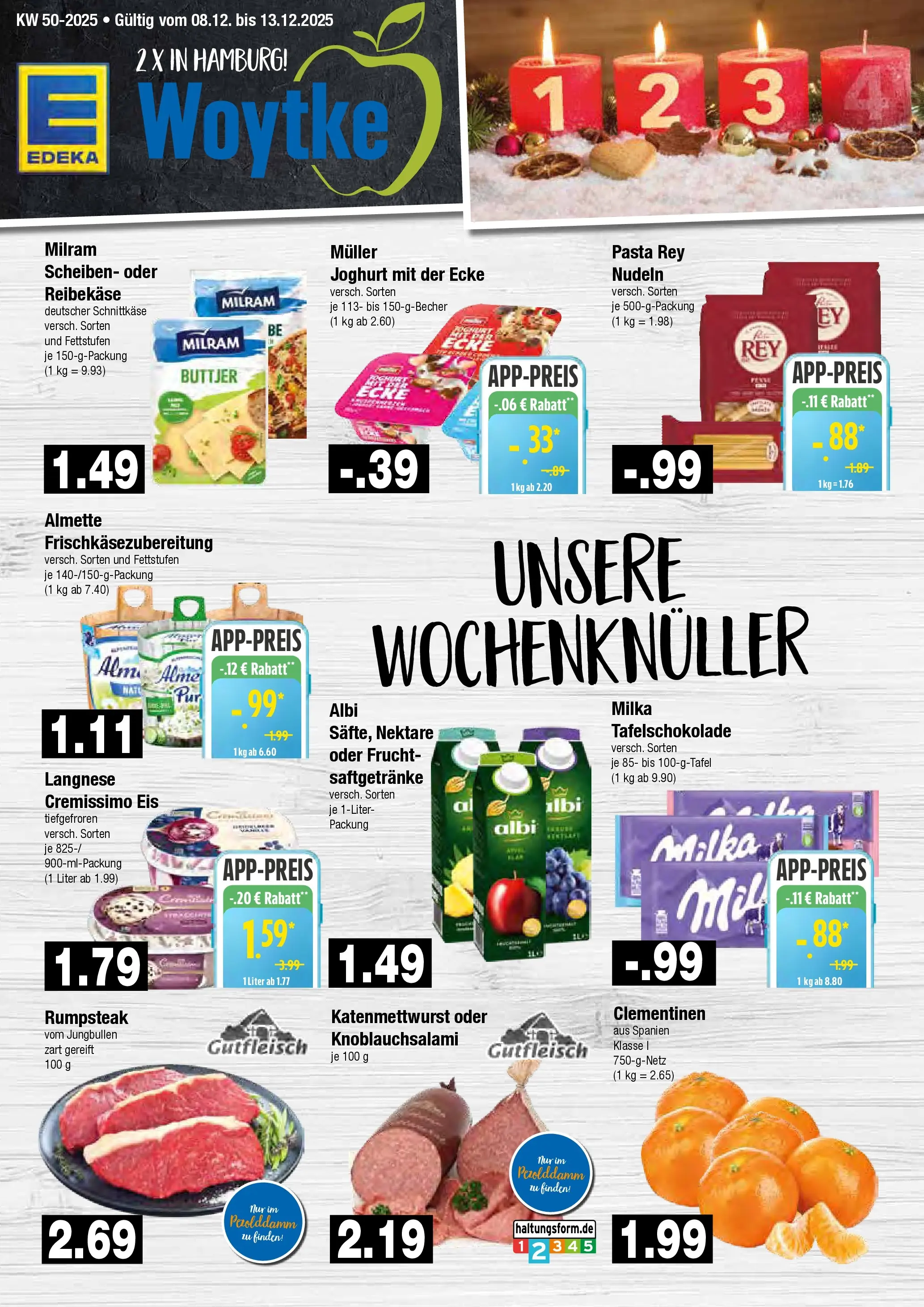 Edeka prospekt Hamburg	 (ab 07.12.2025) » Angebote Online | Seite: 1 | Produkte: Cremissimo, Milram, Pasta, Eis