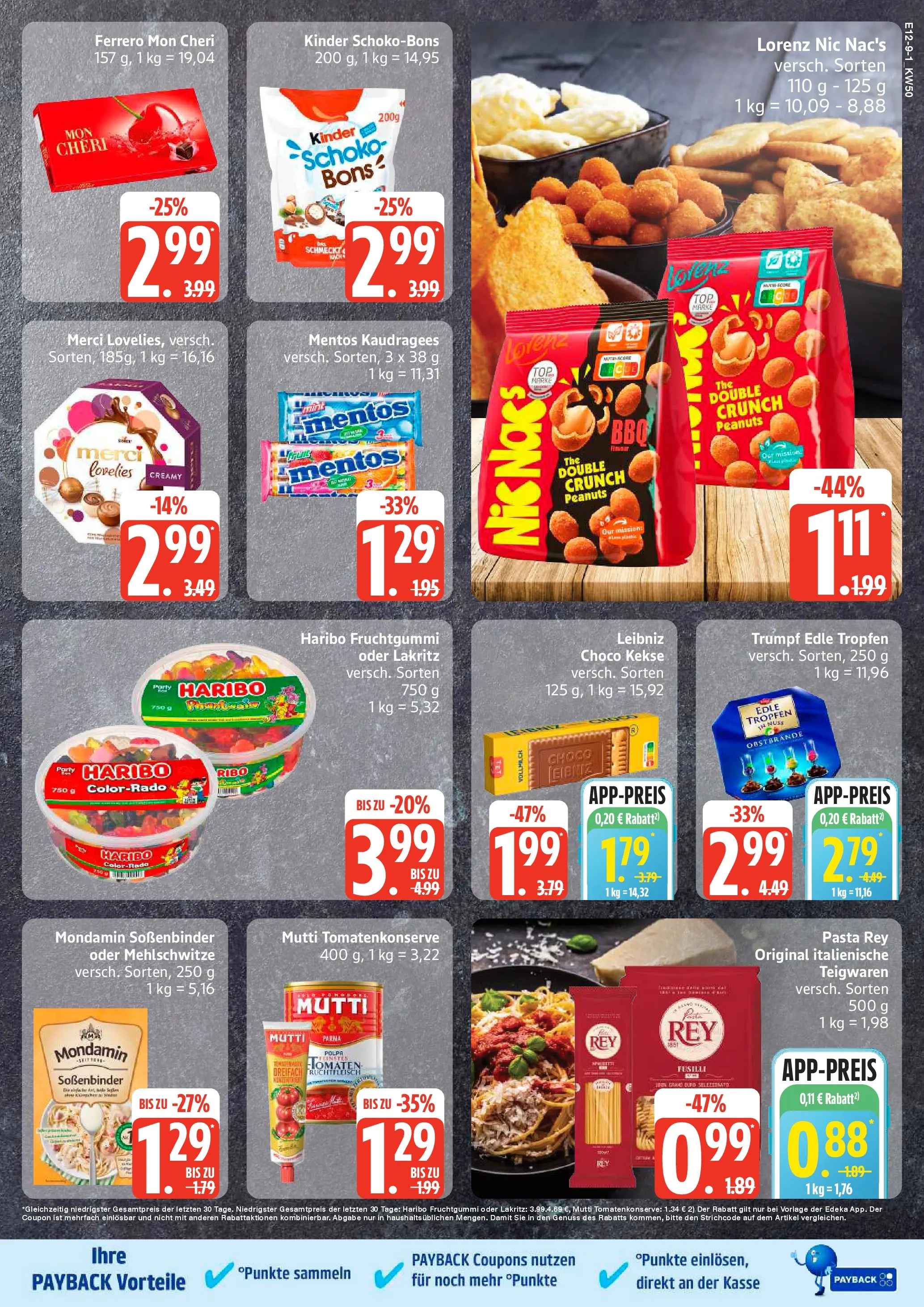 Edeka prospekt Sterup	 (ab 07.12.2025) » Angebote Online | Seite: 9 | Produkte: Merci, Pasta, Kekse, Mon cheri