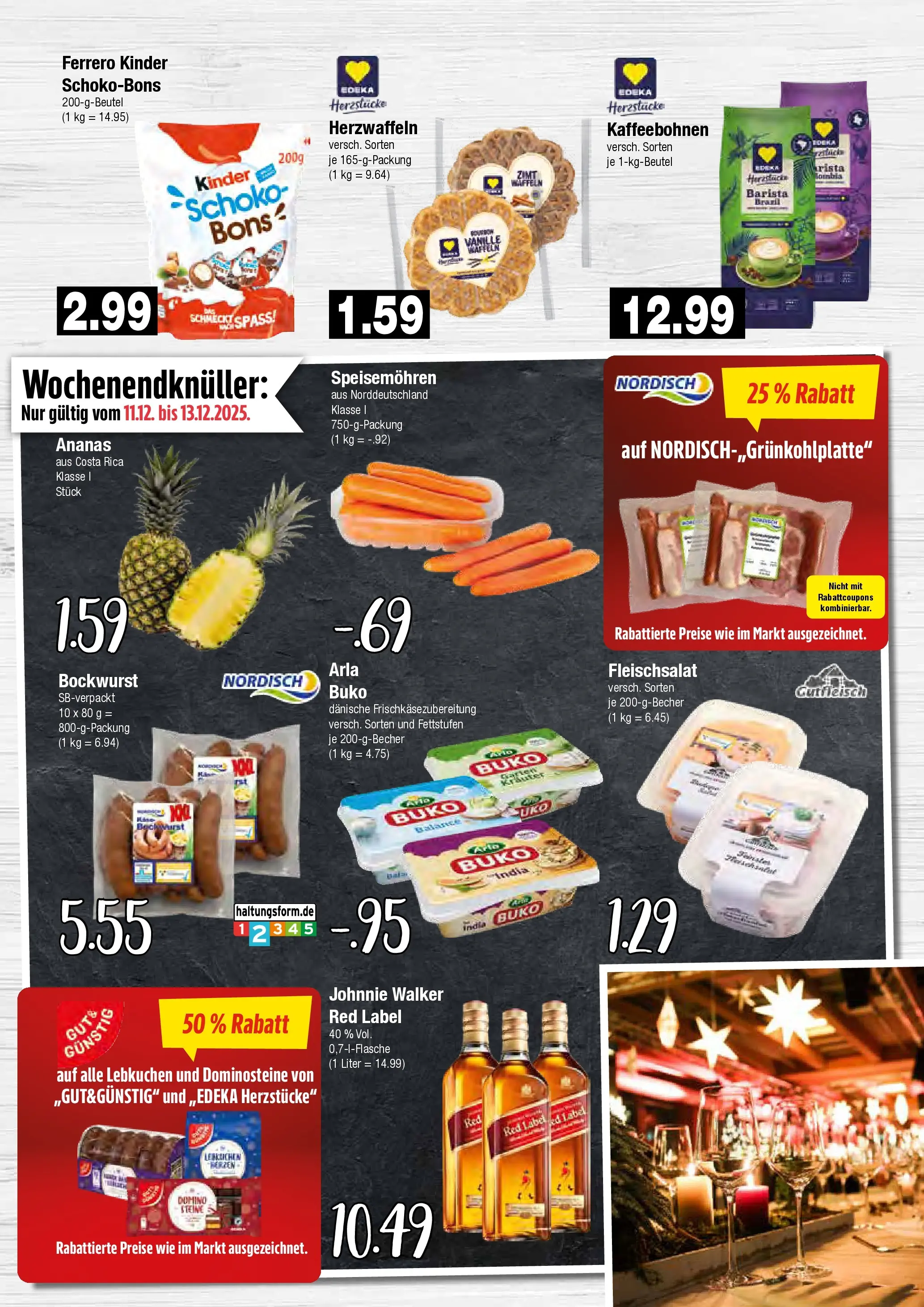 Edeka prospekt Hamburg	 (ab 07.12.2025) » Angebote Online | Seite: 10 | Produkte: Bockwurst, Ananas, Arla buko, Johnnie walker