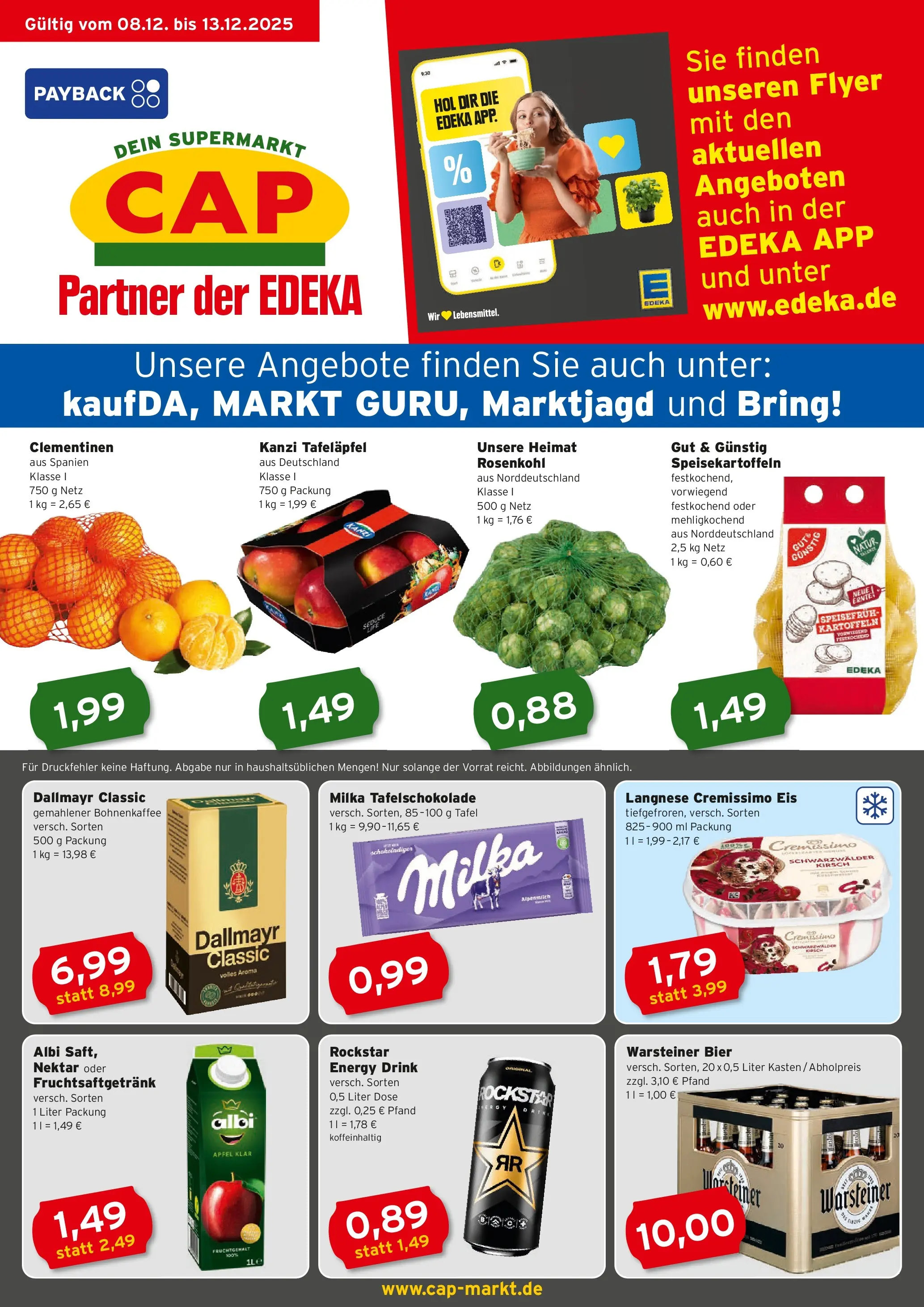 Edeka prospekt Rostock	 (ab 07.12.2025) » Angebote Online | Seite: 1 | Produkte: Cremissimo, Äpfel, Kartoffeln, Dallmayr