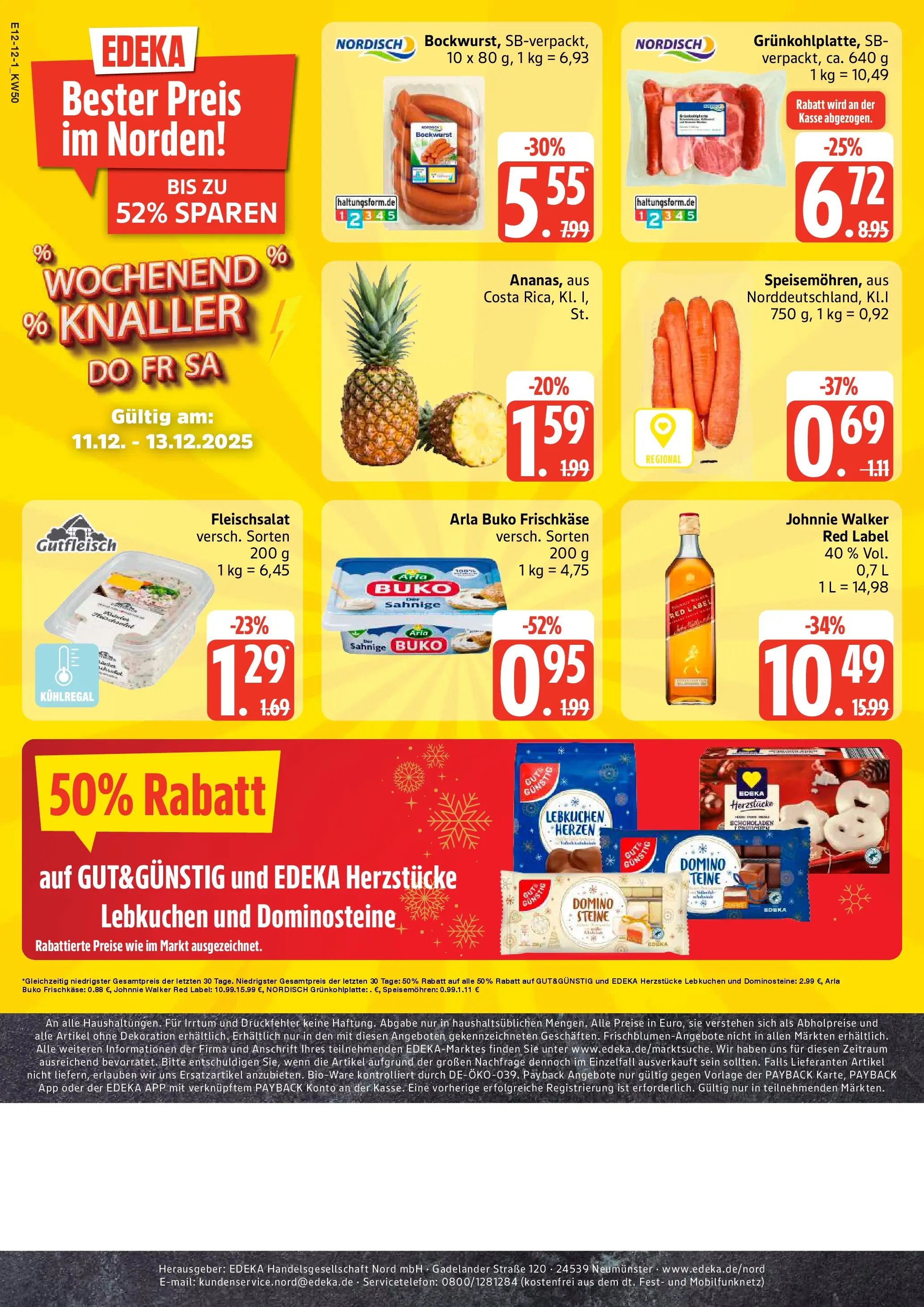 Edeka prospekt Sterup	 (ab 07.12.2025) » Angebote Online | Seite: 12 | Produkte: Bockwurst, Whisky, Arla buko, Johnnie walker