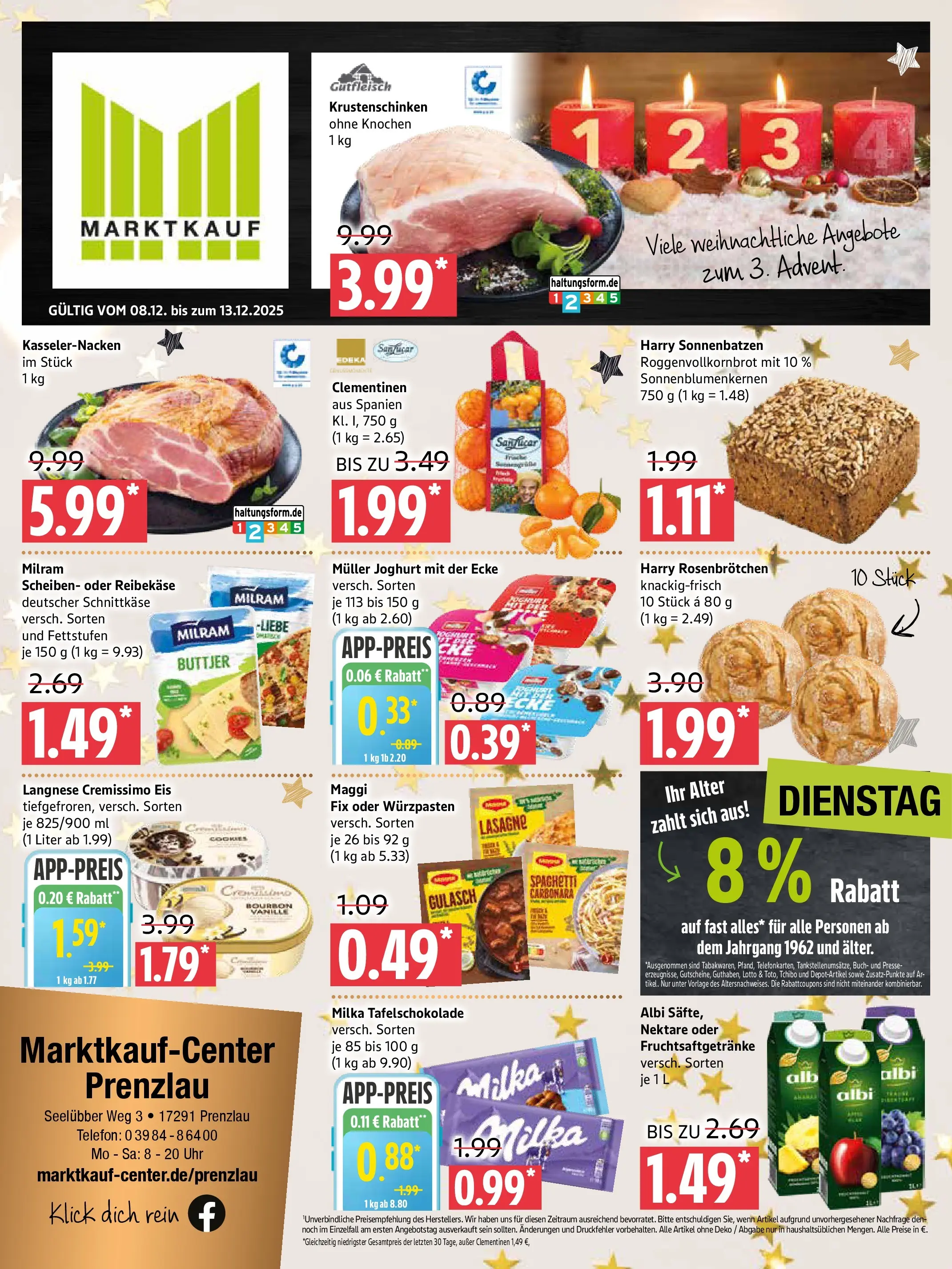 Marktkauf - Marktkauf: Wochenangebote (ab 08.12.2025) » Angebote online | Seite: 1 | Produkte: Langnese cremissimo, Reibekase, Telefon, Uhr