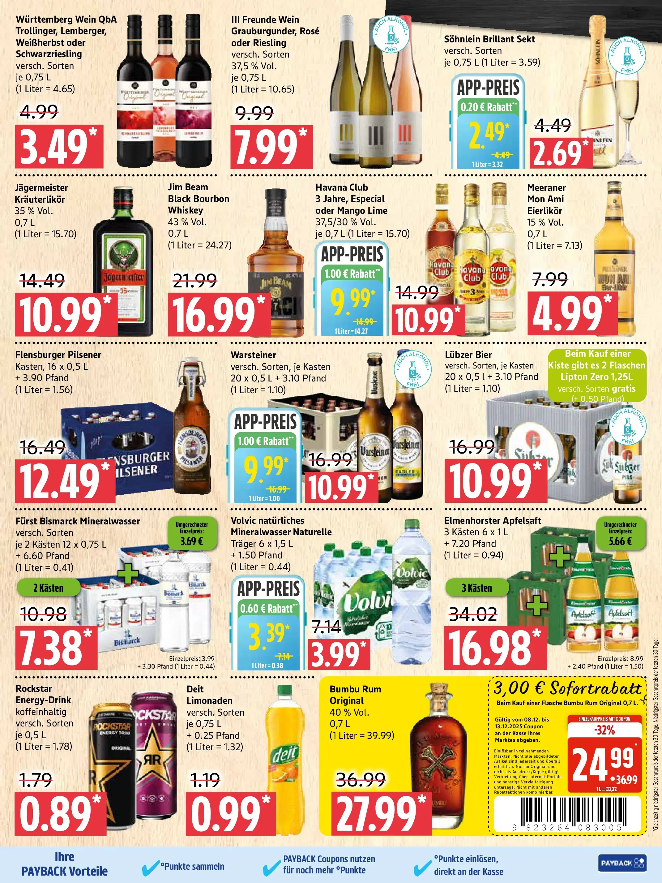 Marktkauf - Marktkauf: Wochenangebote (ab 08.12.2025) » Angebote online | Seite: 7 | Produkte: Apfelsaft, Mineralwasser, Warsteiner, Whiskey