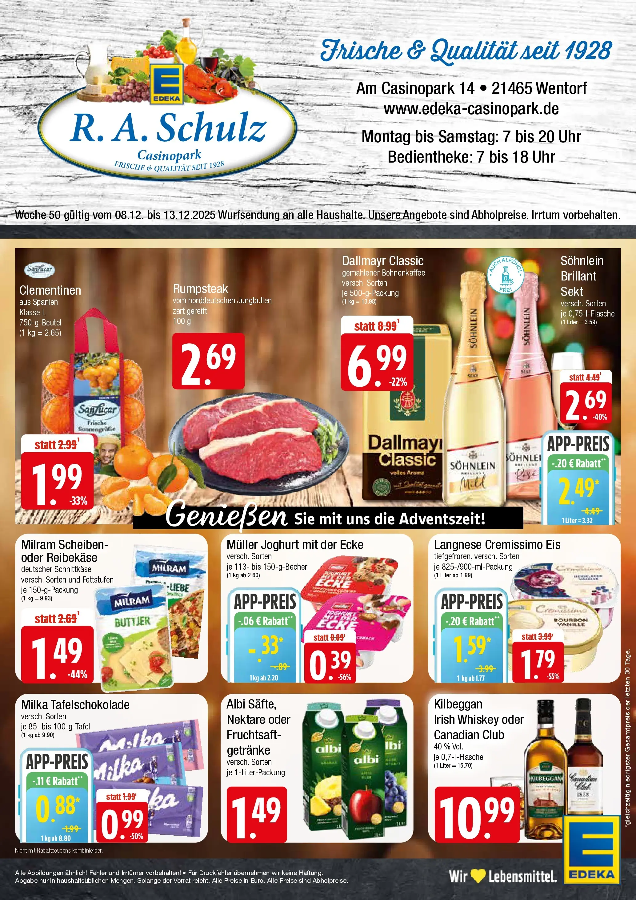 Edeka prospekt Wentorf	 (ab 07.12.2025) » Angebote Online | Seite: 1 | Produkte: Cremissimo, Joghurt, Sekt, Whiskey