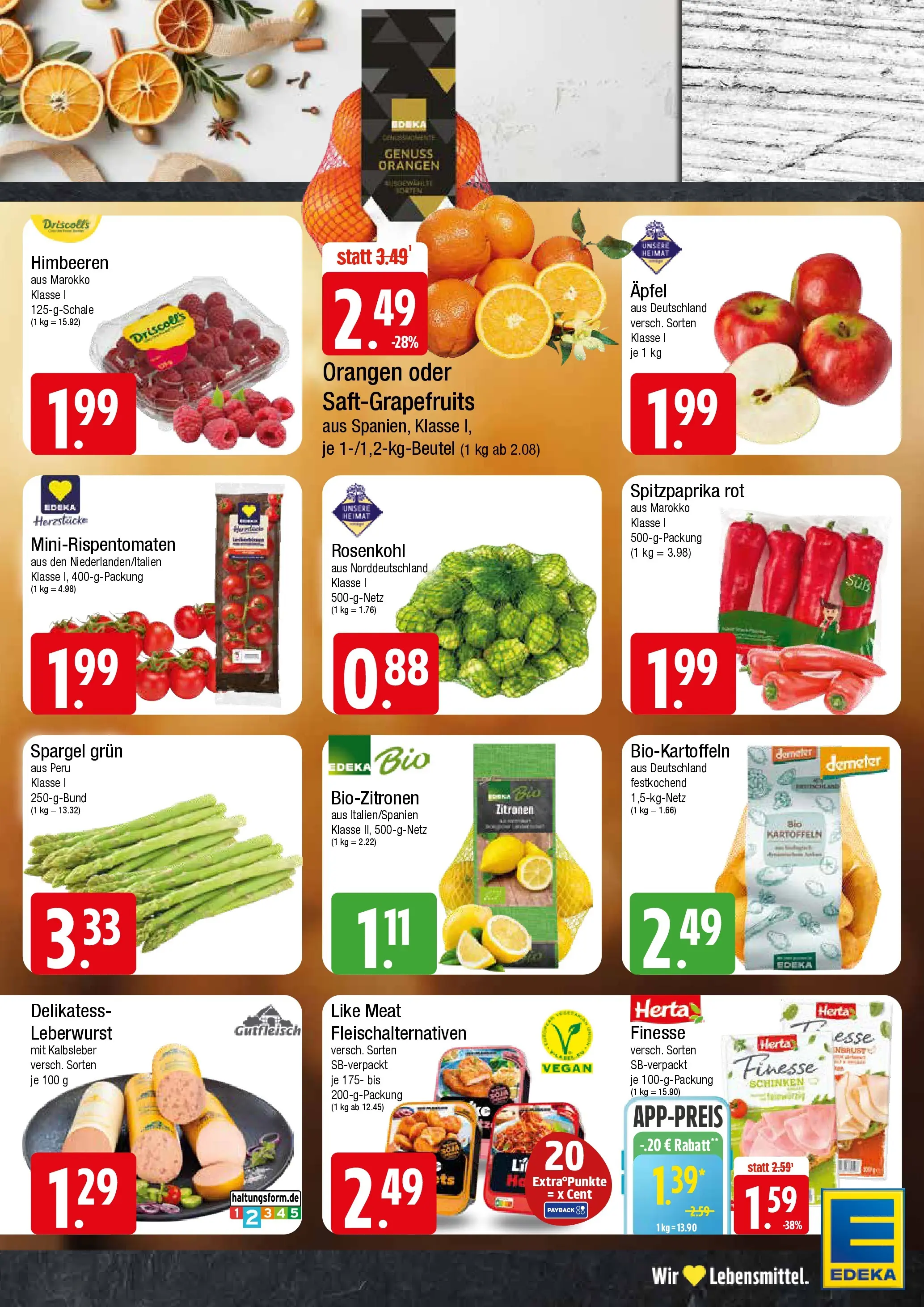 Edeka prospekt Wentorf	 (ab 07.12.2025) » Angebote Online | Seite: 3 | Produkte: Himbeeren, Kalbsleber, Like meat, Schinken
