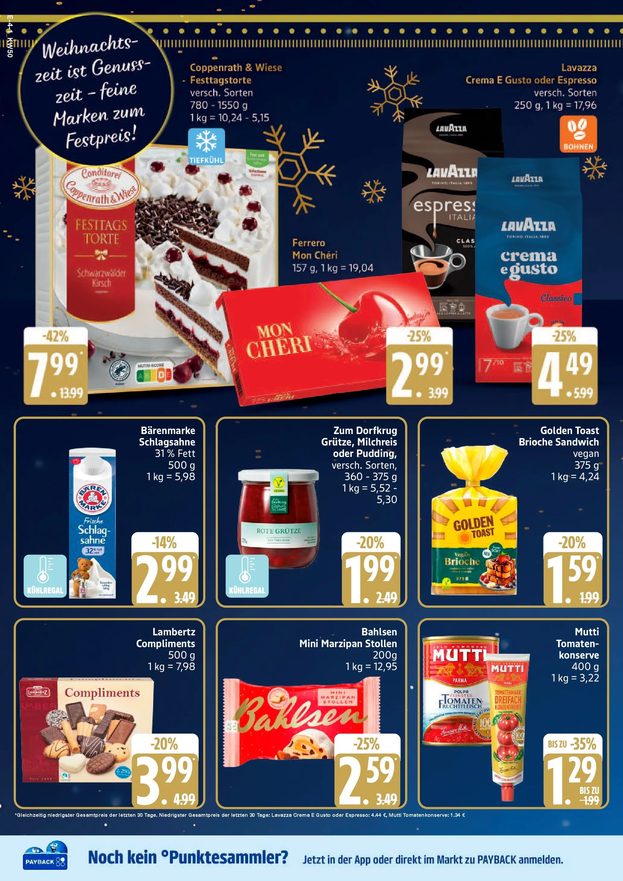 Edeka prospekt Bad Schwartau	 (ab 07.12.2025) » Angebote Online | Seite: 4 | Produkte: Lavazza, Schlagsahne, Tomaten, Pudding