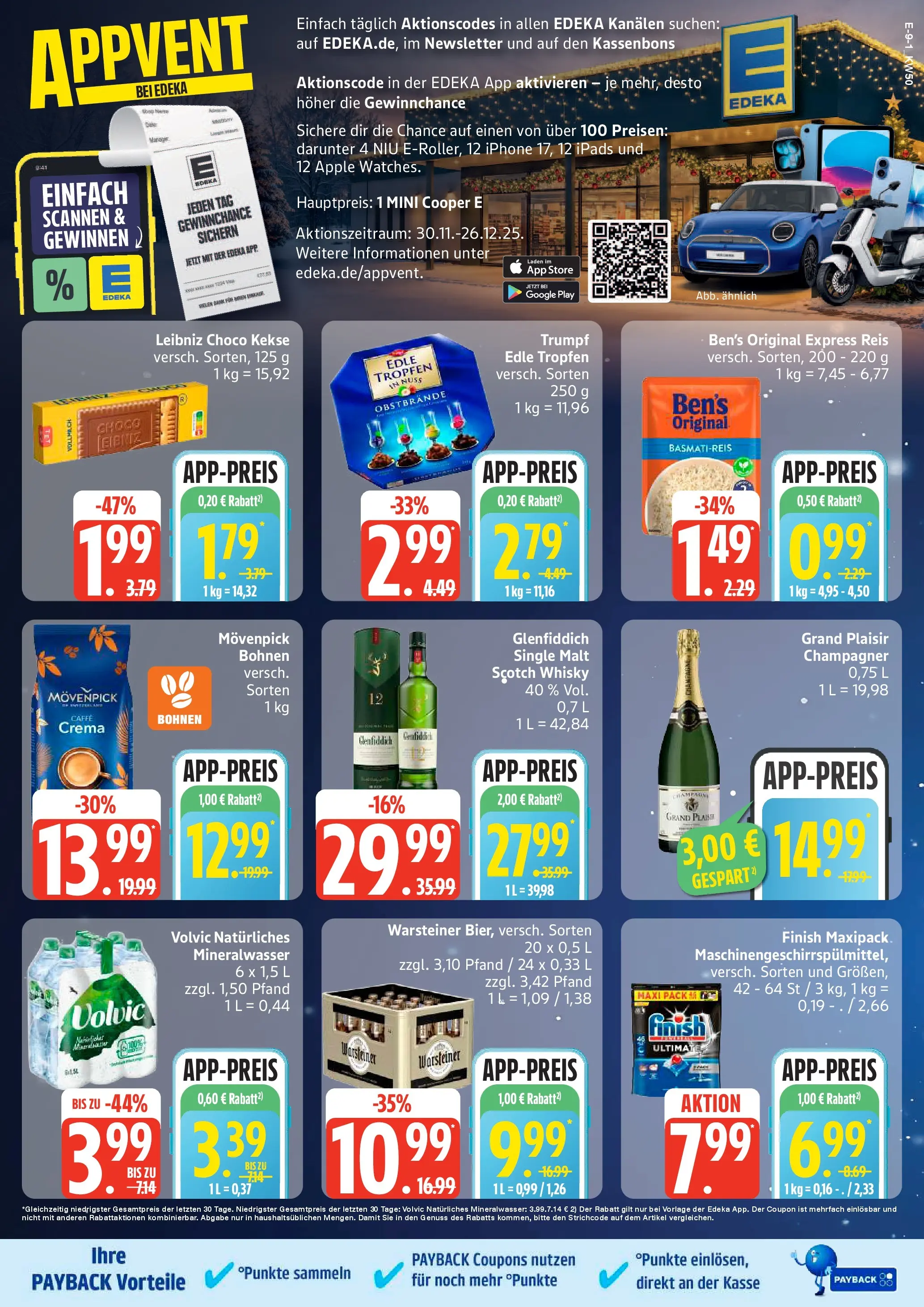 Edeka prospekt Bad Schwartau	 (ab 07.12.2025) » Angebote Online | Seite: 9 | Produkte: Basmatireis, Finish, Iphone, Volvic