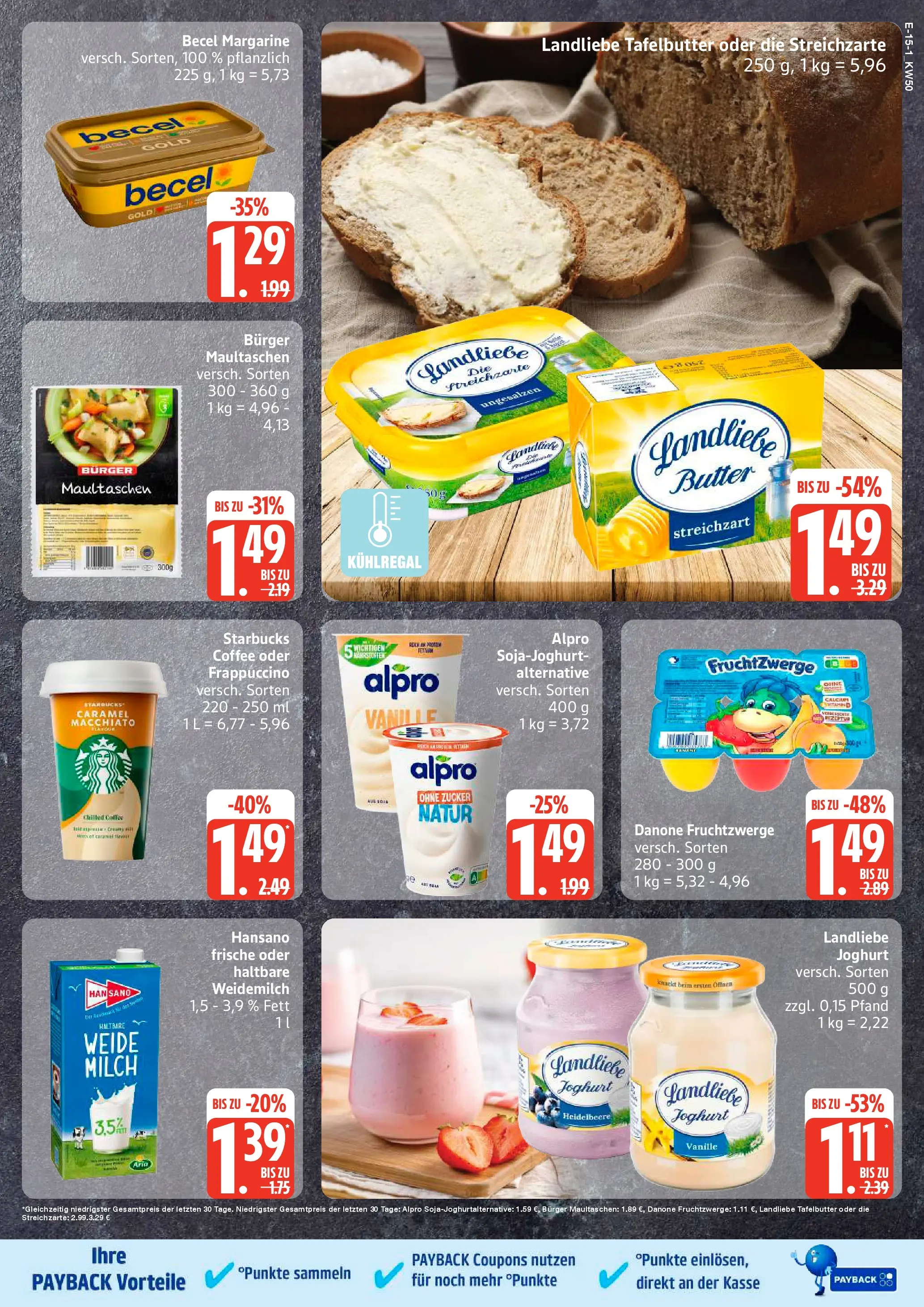 Edeka prospekt Bad Schwartau	 (ab 07.12.2025) » Angebote Online | Seite: 18 | Produkte: Joghurt, Starbucks, Landliebe joghurt, Maultaschen