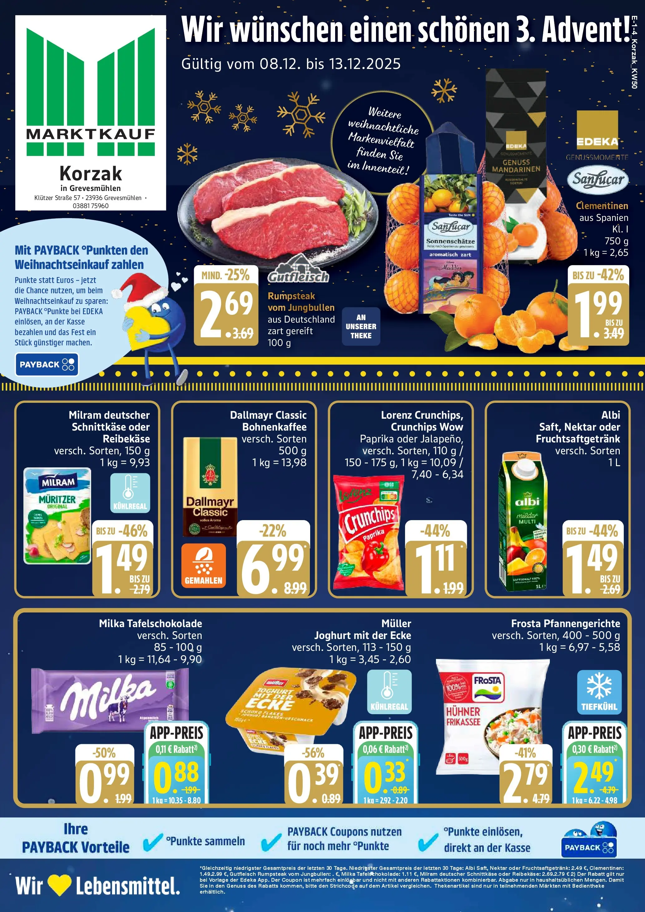 Marktkauf - Marktkauf: Wochenangebote (ab 08.12.2025) » Angebote online | Seite: 1 | Produkte: Milka, Frosta, Dallmayr, Milram