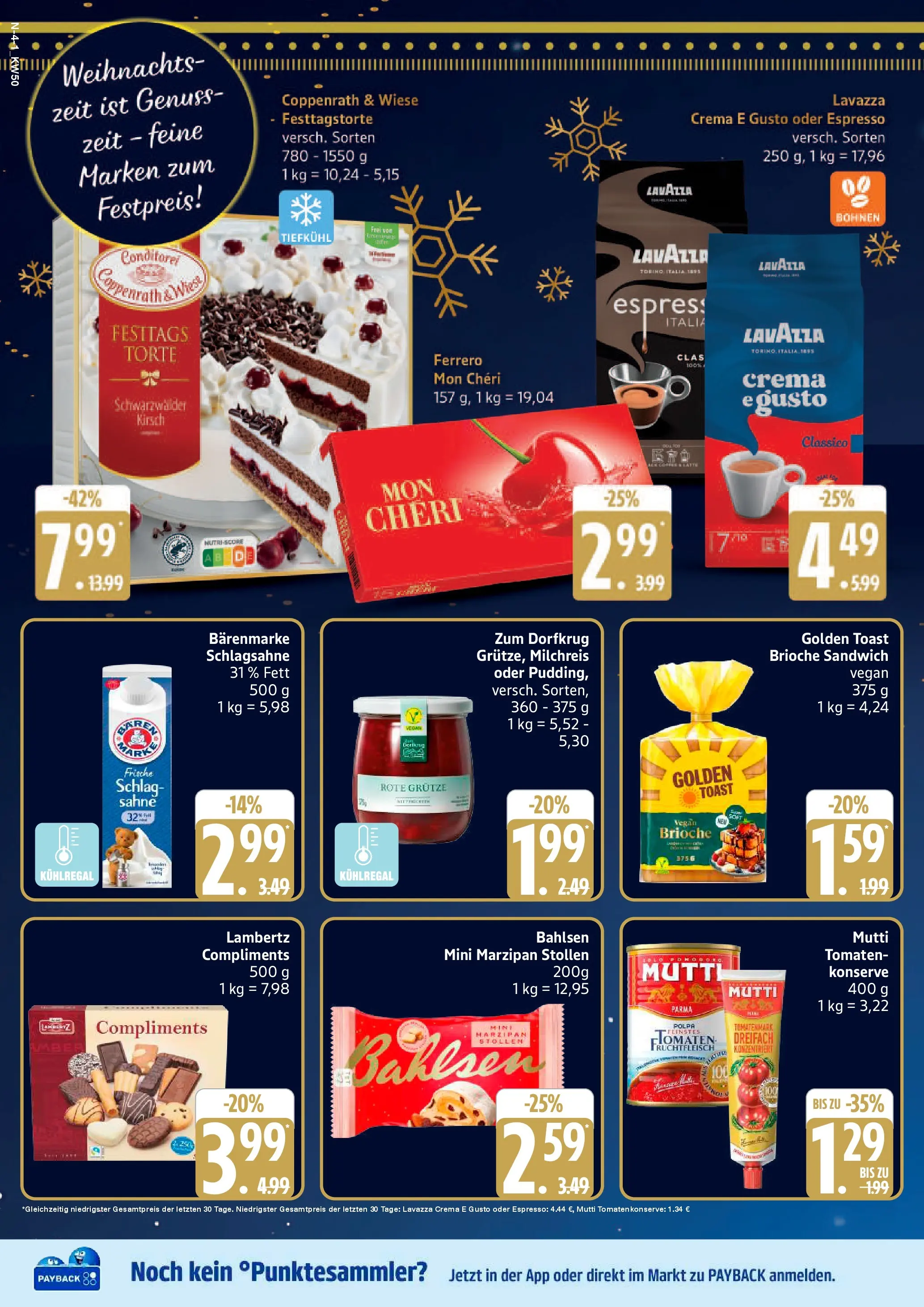 Edeka prospekt Cuxhaven	 (ab 07.12.2025) » Angebote Online | Seite: 4 | Produkte: Schlagsahne, Toast, Pudding, Mon cheri