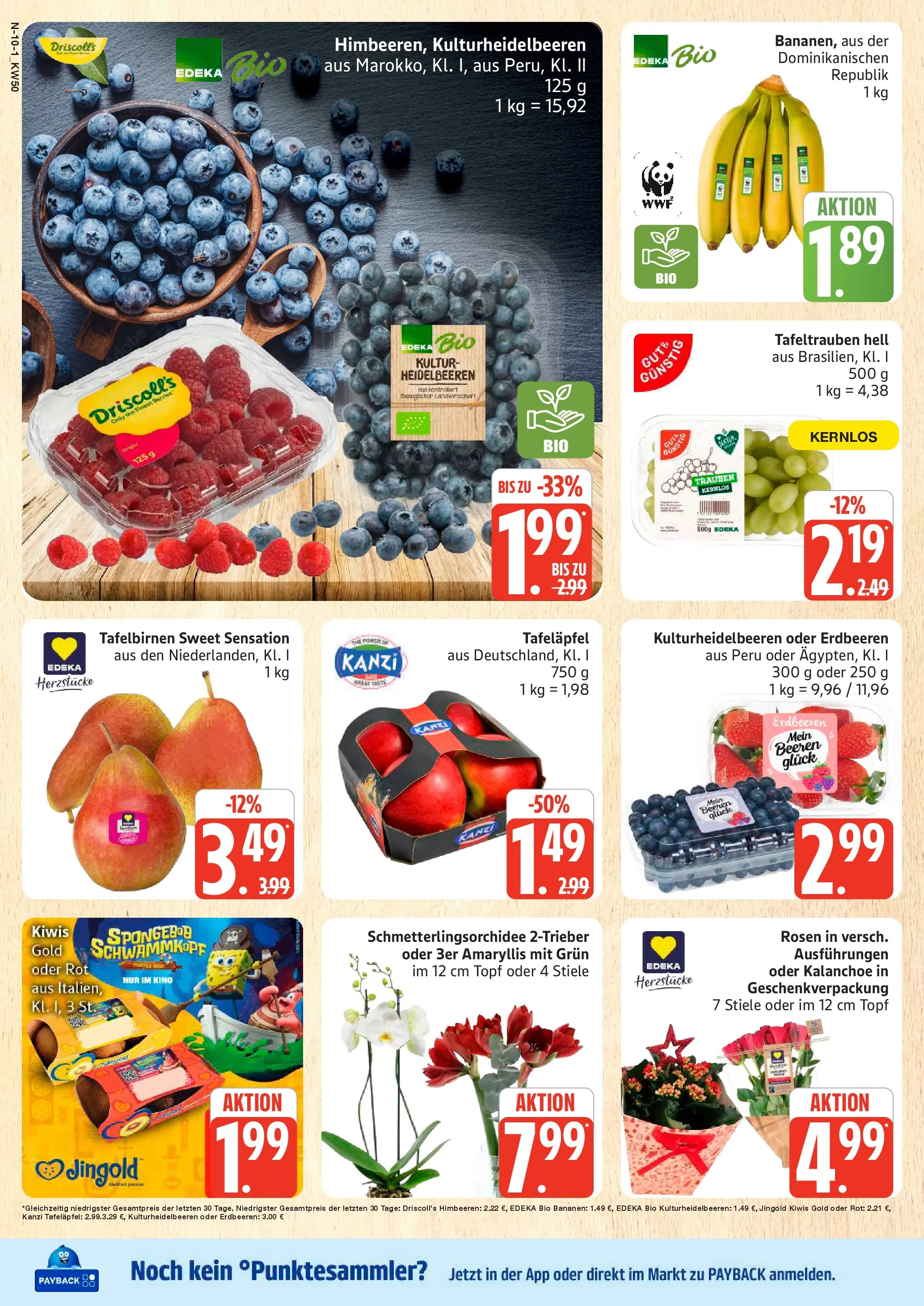 Edeka prospekt Cuxhaven	 (ab 07.12.2025) » Angebote Online | Seite: 10 | Produkte: Trauben, Bananen, Heidelbeeren, Erdbeeren