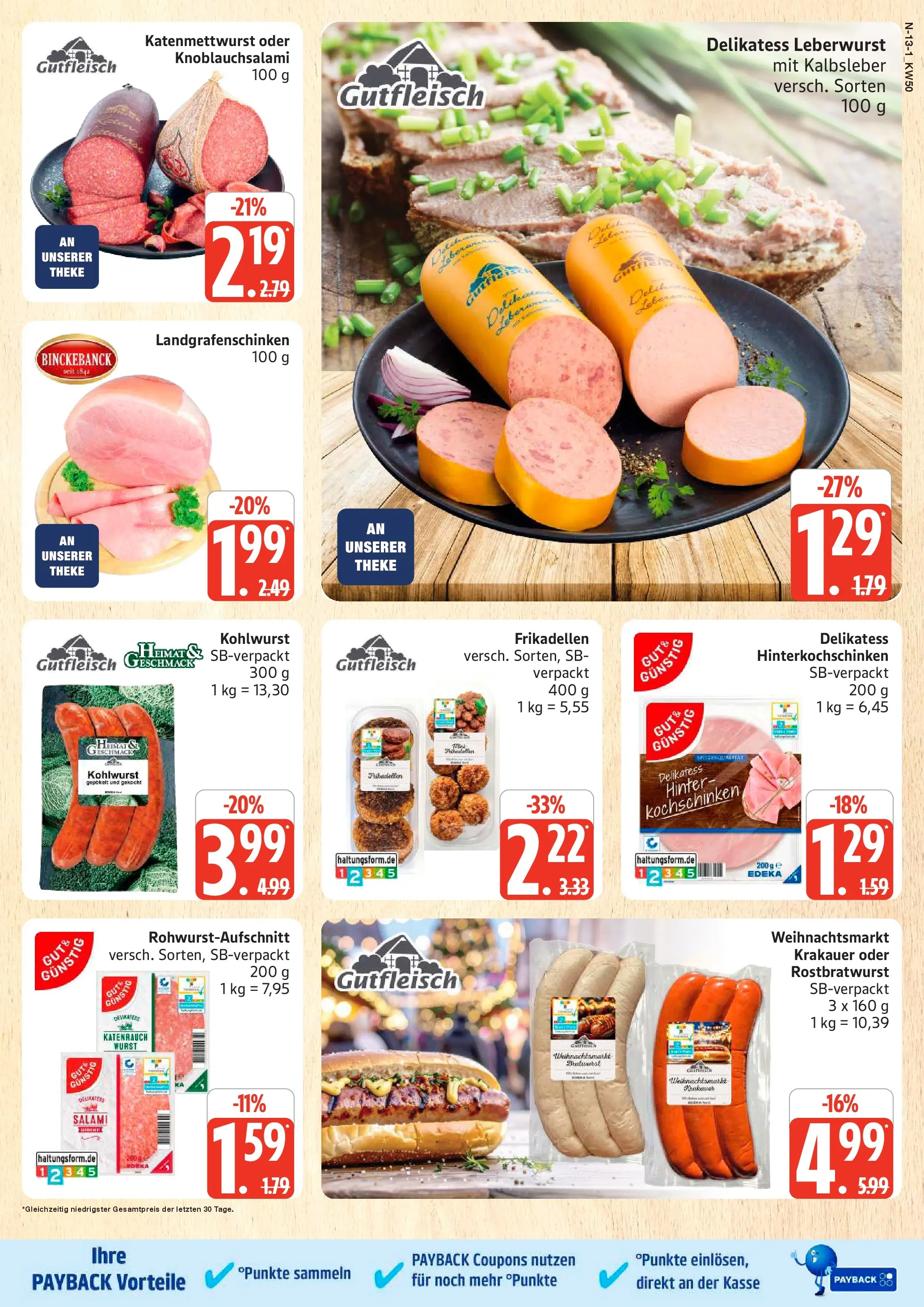 Edeka prospekt Cuxhaven	 (ab 07.12.2025) » Angebote Online | Seite: 13 | Produkte: Theke, Kalbsleber, Wurst, Salami