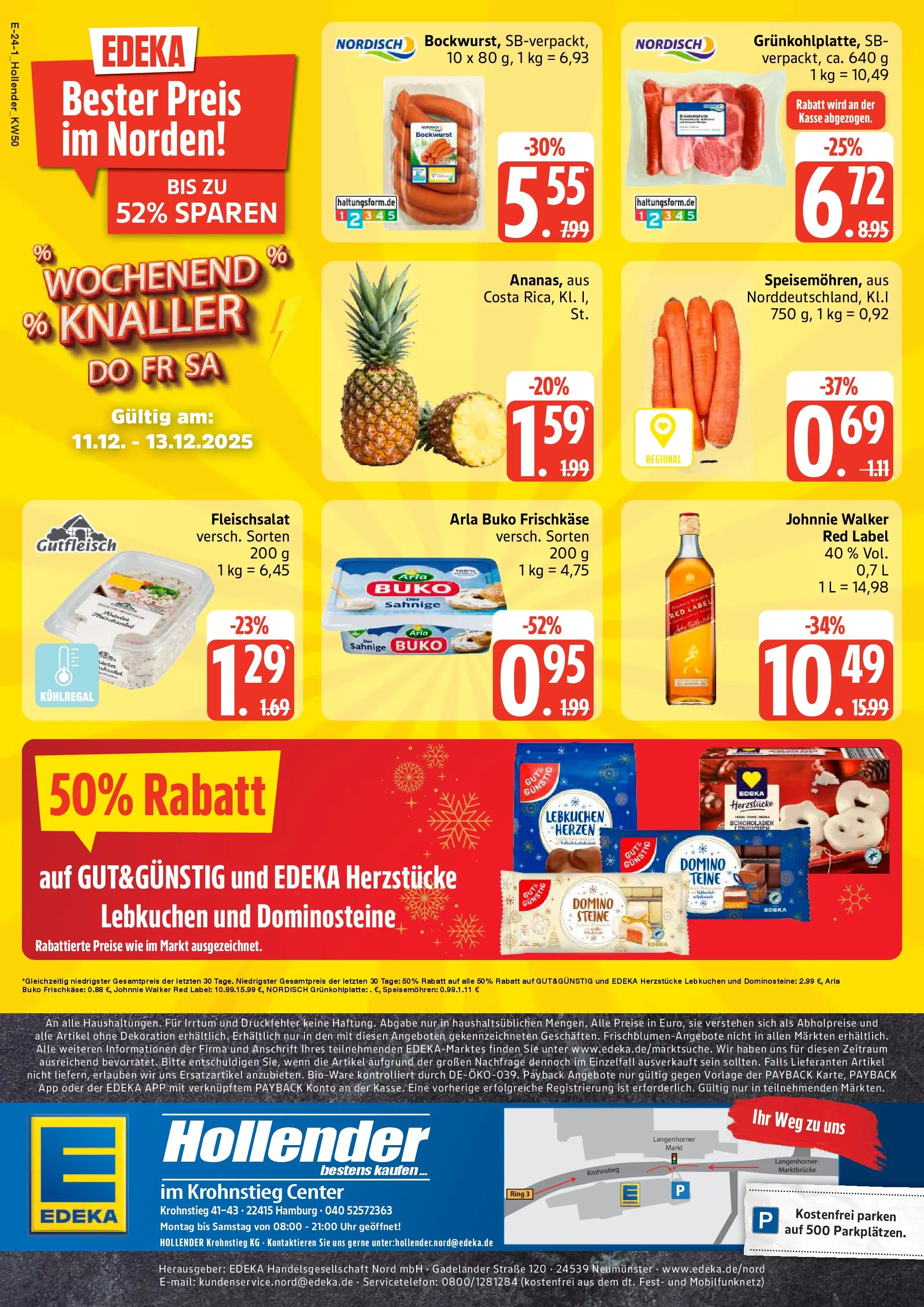 Edeka prospekt Hamburg	 (ab 07.12.2025) » Angebote Online | Seite: 28 | Produkte: Bockwurst, Arla buko, Uhr, Frischkase