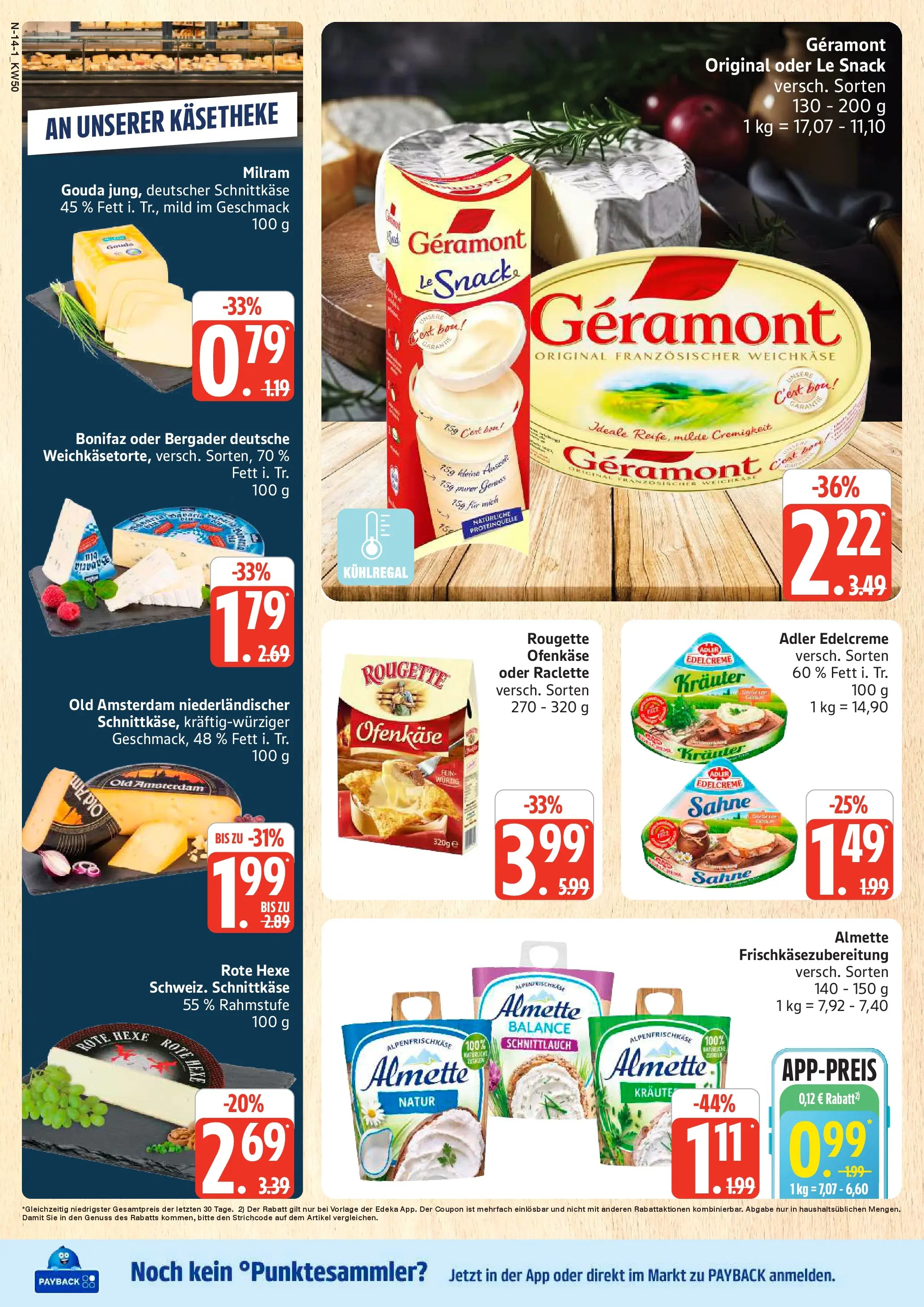 Edeka prospekt Cuxhaven	 (ab 07.12.2025) » Angebote Online | Seite: 14 | Produkte: Gouda, Milram, Raclette, Sahne