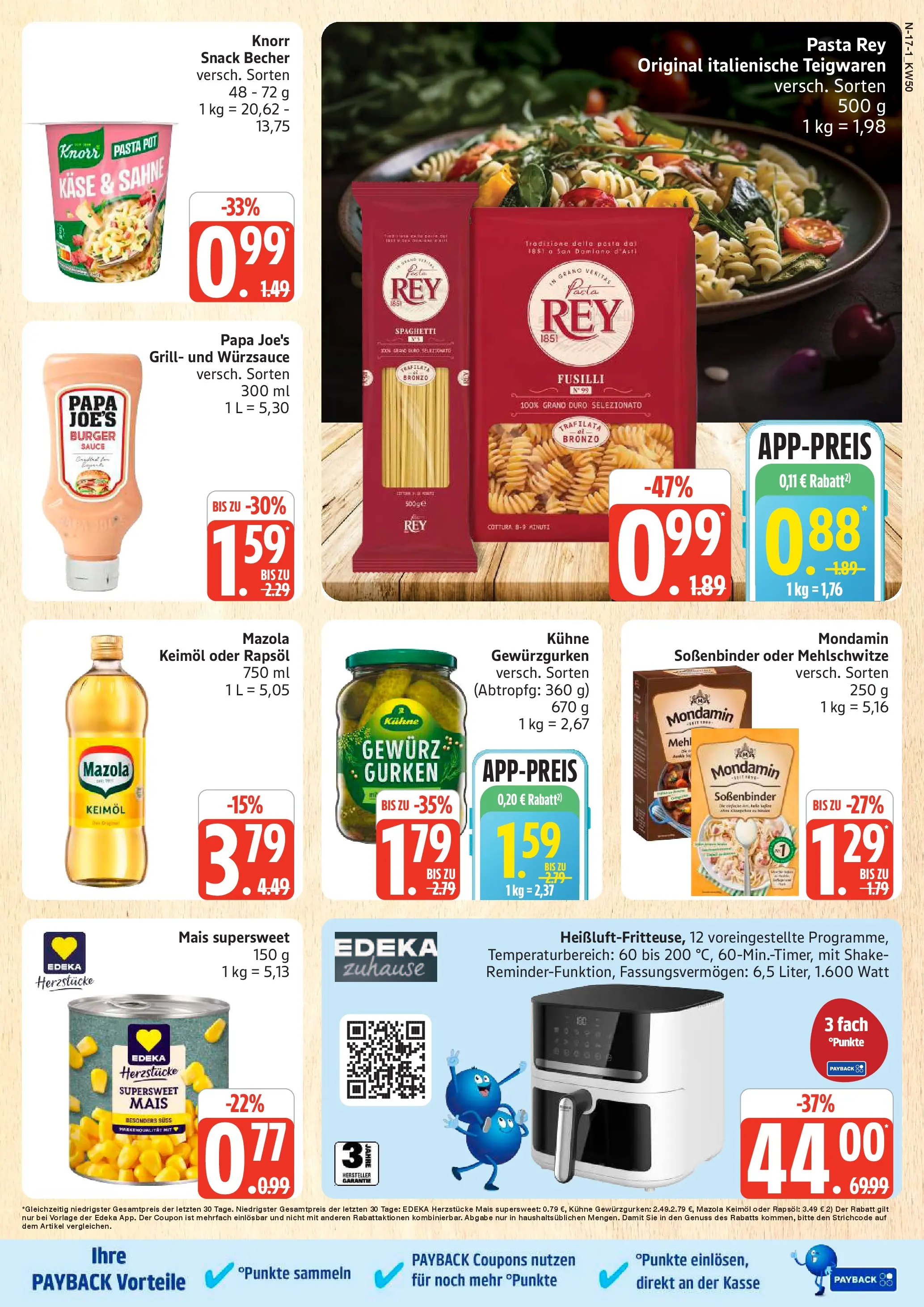 Edeka prospekt Cuxhaven	 (ab 07.12.2025) » Angebote Online | Seite: 17 | Produkte: Burger, Pasta, Sahne, Gurken