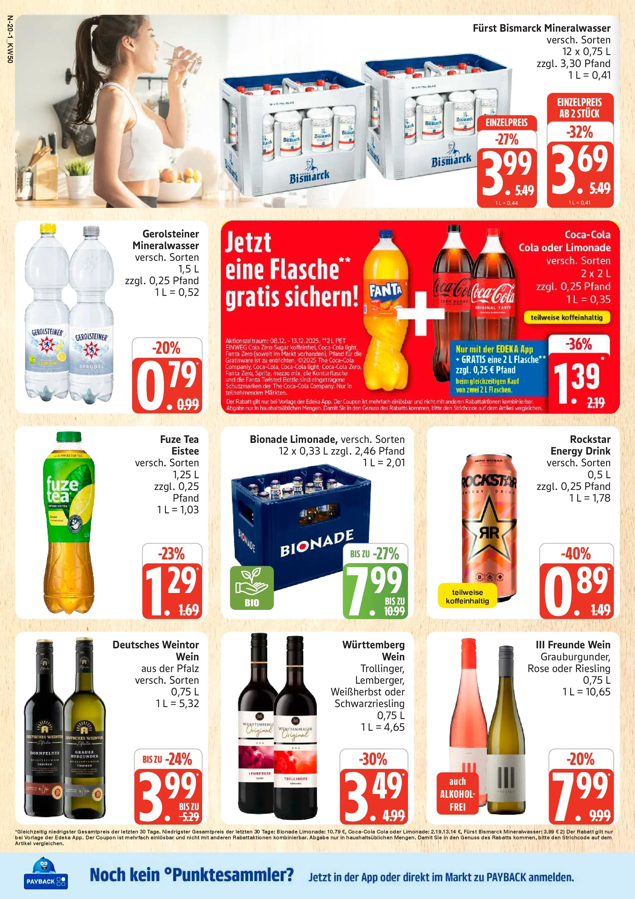 Edeka prospekt Cuxhaven	 (ab 07.12.2025) » Angebote Online | Seite: 20 | Produkte: Fuze tea, Energy, Bionade, Gerolsteiner
