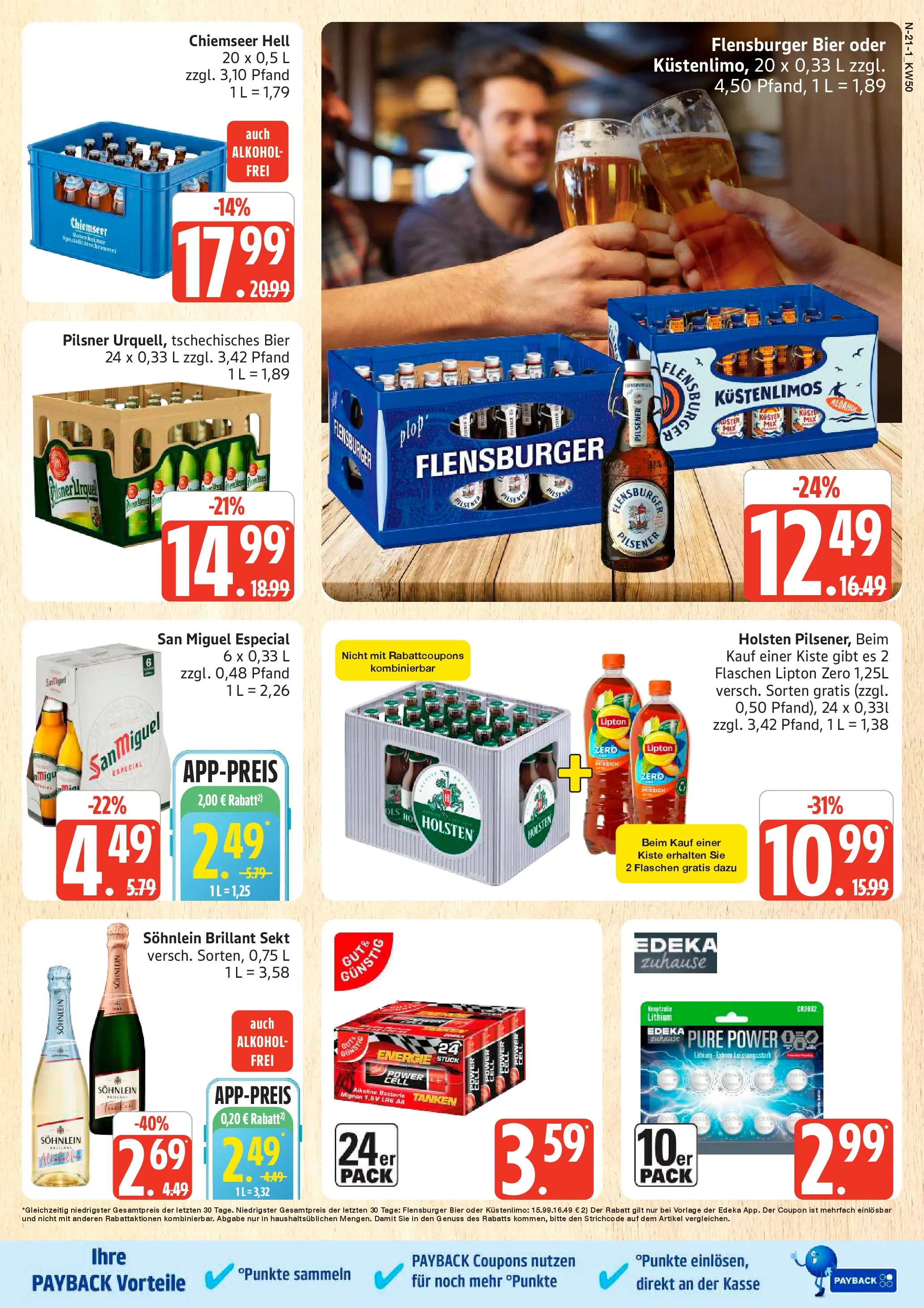 Edeka prospekt Cuxhaven	 (ab 07.12.2025) » Angebote Online | Seite: 21 | Produkte: Bier, Sekt, Batterie, Flensburger