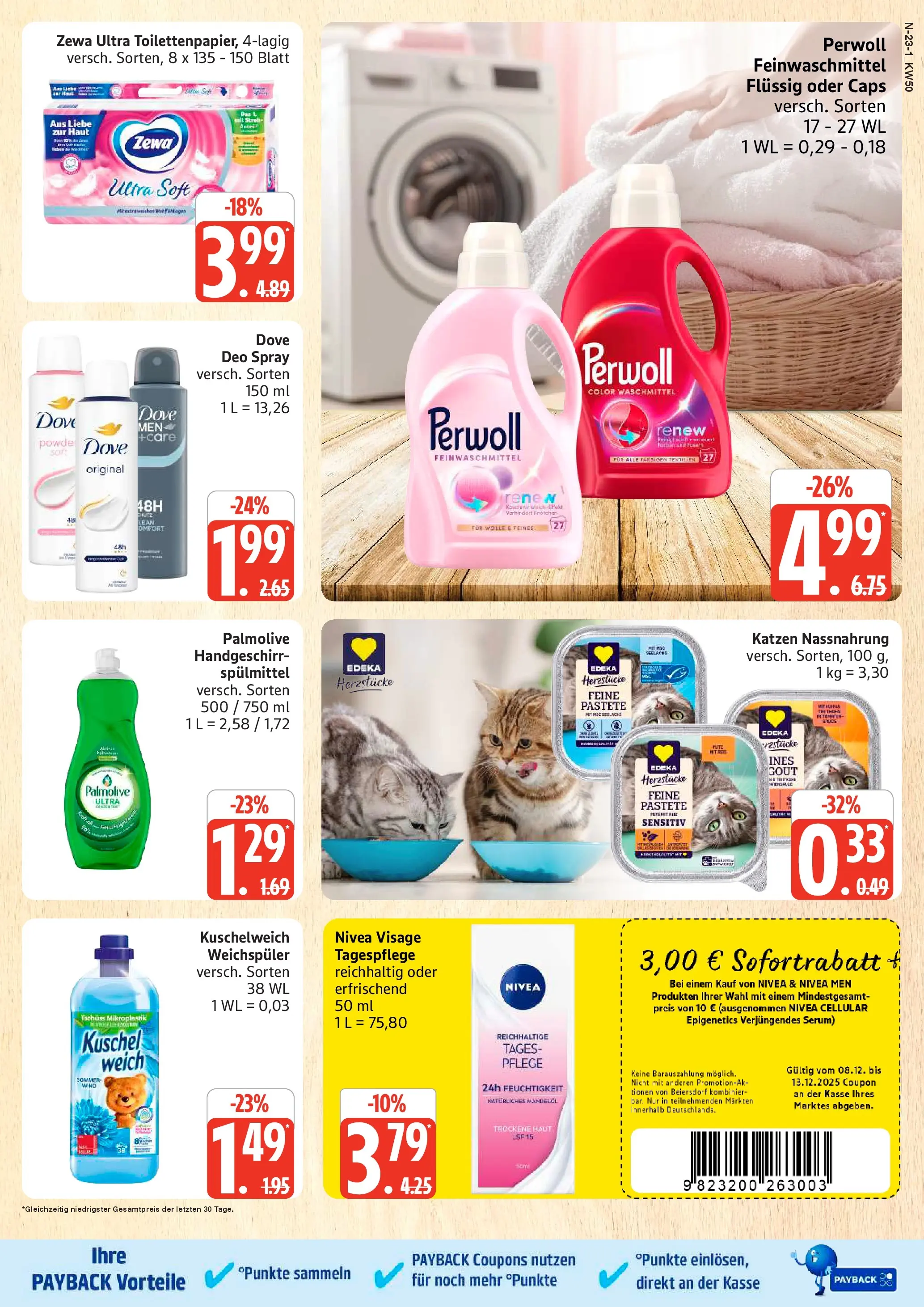 Edeka prospekt Cuxhaven	 (ab 07.12.2025) » Angebote Online | Seite: 23 | Produkte: Perwoll, Zewa, Deodorant, Weichspüler