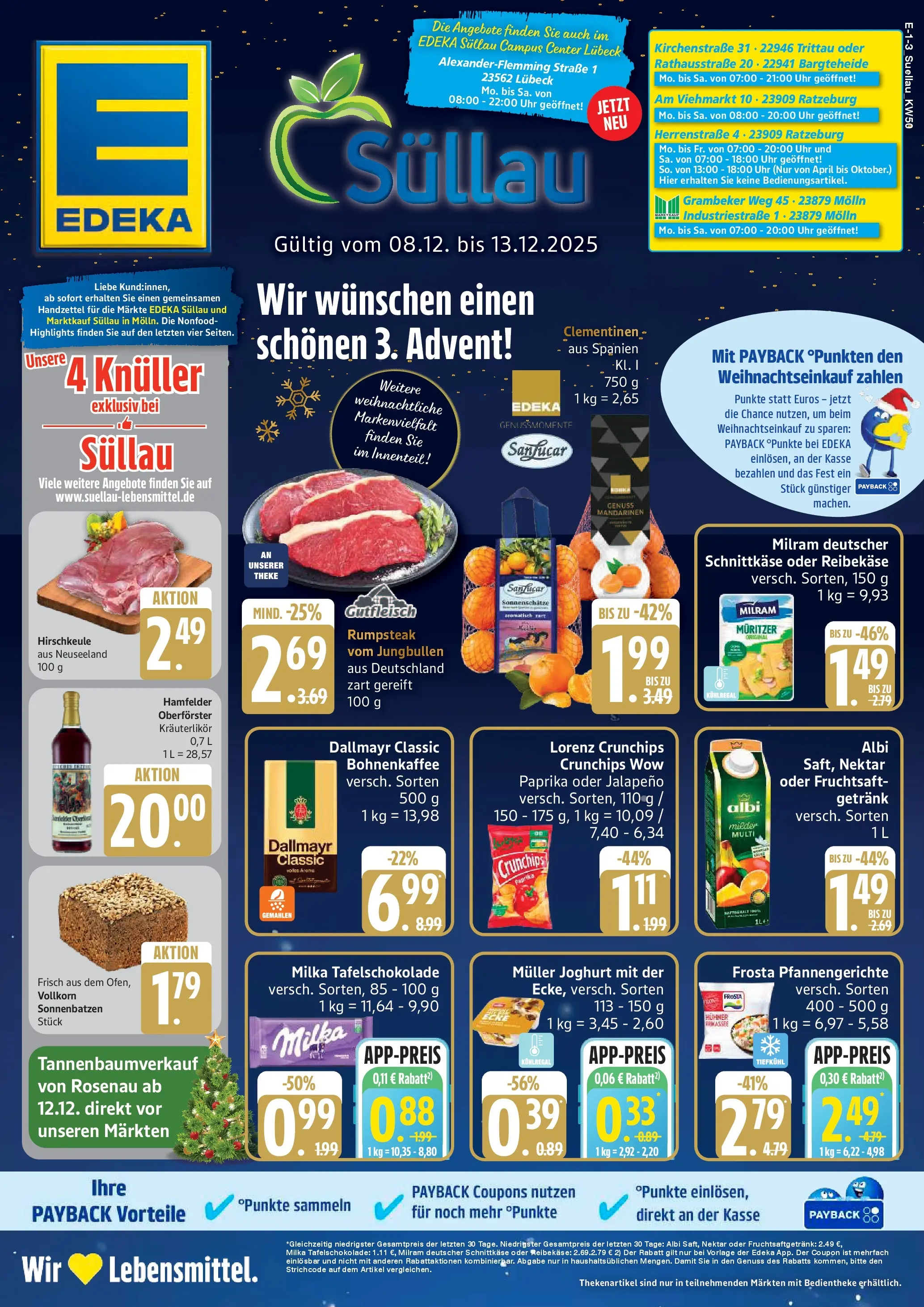 Edeka prospekt Ratzeburg	 (ab 07.12.2025) » Angebote Online | Seite: 1 | Produkte: Rumpsteak, Mandarinen, Paprika, Reibekase