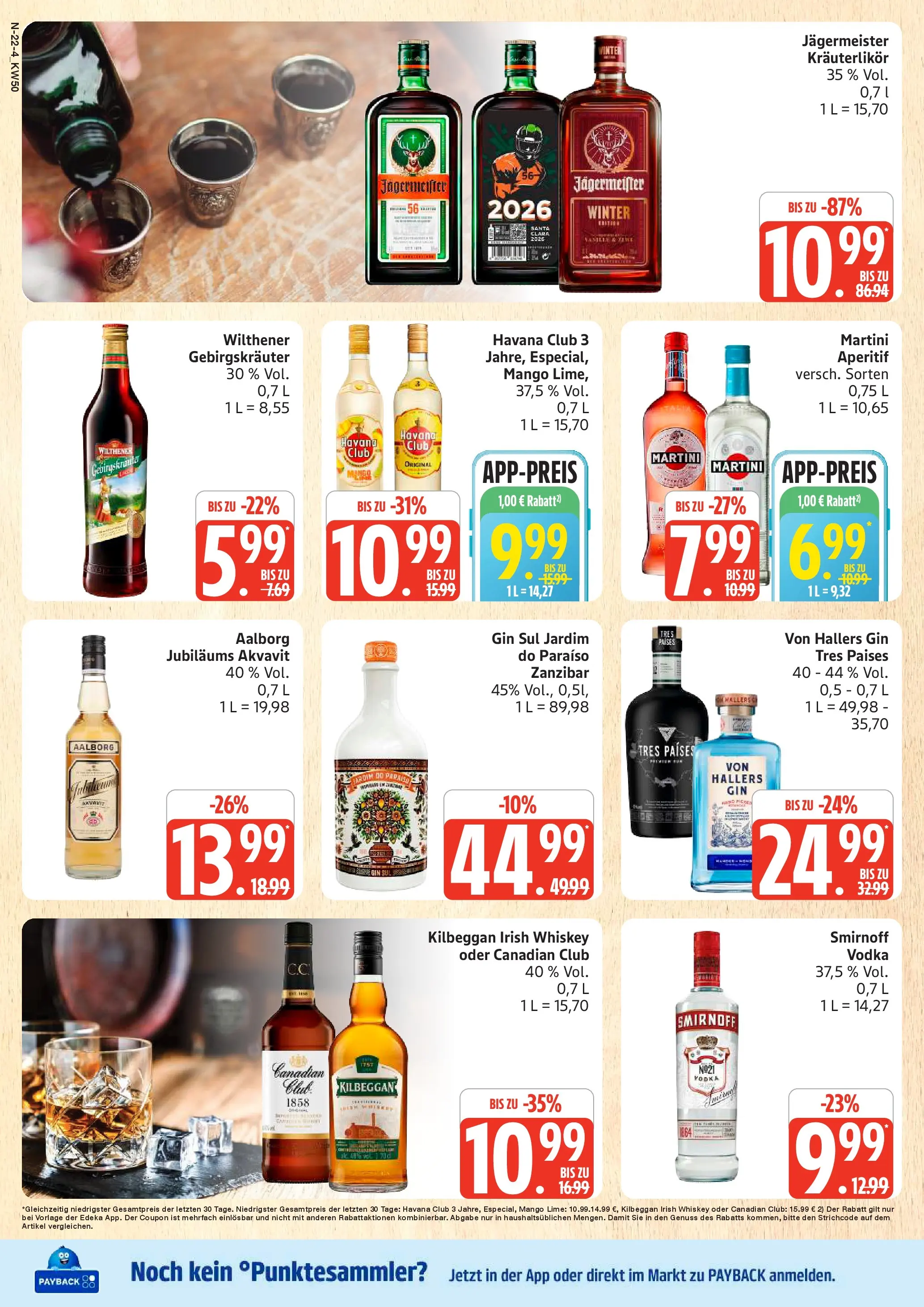 Edeka prospekt Rostock	 (ab 07.12.2025) » Angebote Online | Seite: 22 | Produkte: Havana club, Mango, Vodka, Whiskey