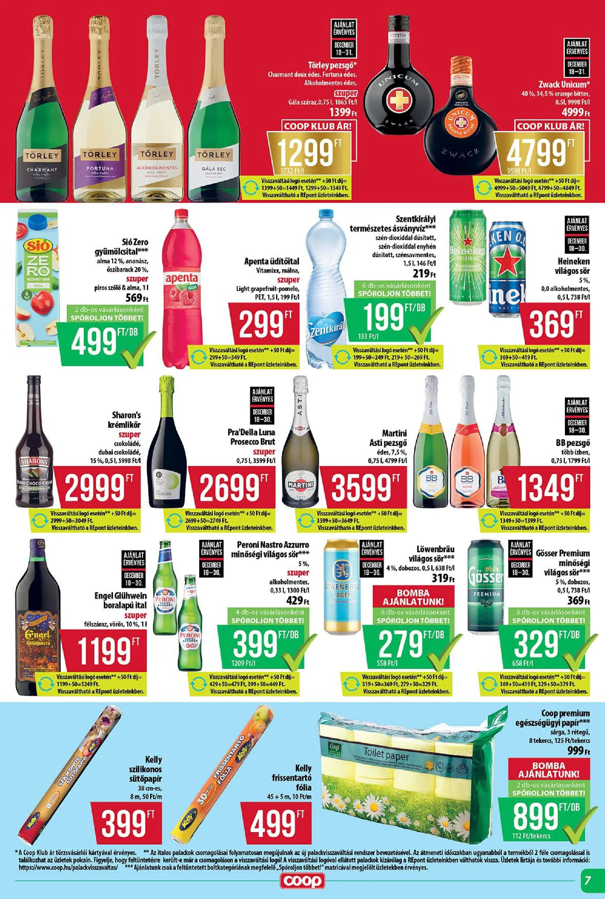 Ajánlatok - Coop újság érvényessége 2025.12.21-ig - 2025.12.17. -tól/töl > akció, lapozható szórólap 🛍️ | Oldal: 7 | Termékek: Őszibarack, Krémlikőr, Pezsgő, Bb pezsgő