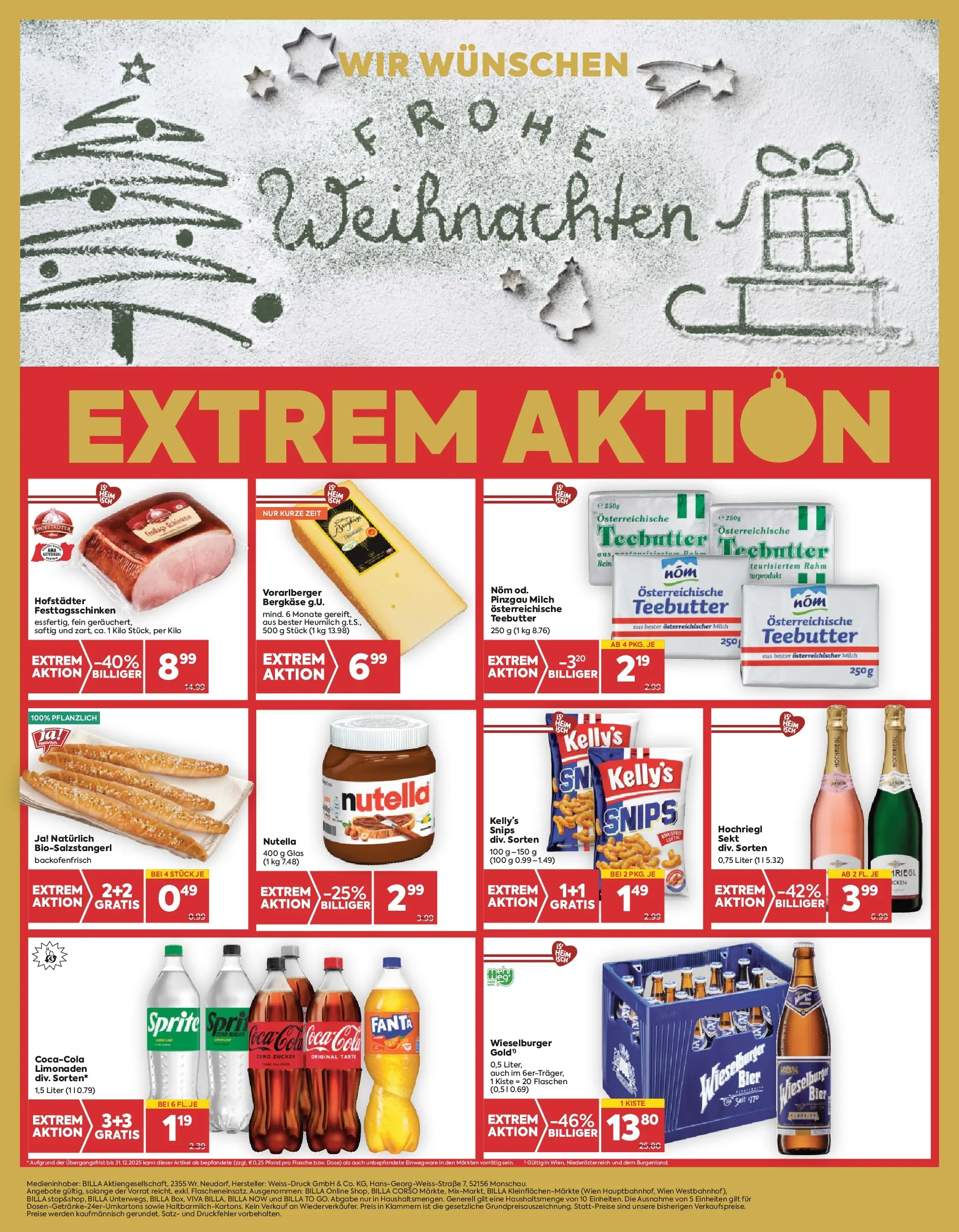 Billa Flugblatt - Moedling, Scheibbs, Schwadorf ab 11.12.2025 - Angebote, Prospekt | Seite: 14 | Produkte: Zucker, Milch, Bier